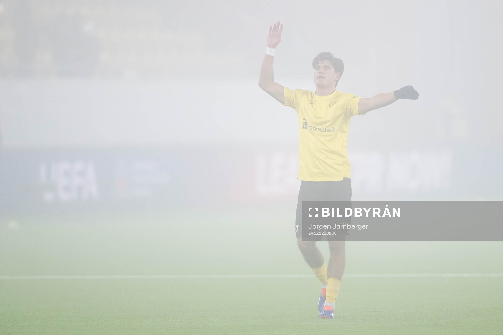 Besfort Zeneli of Elfsborg celebrates after the Europa League match between Elfsborg and Qarabag on December 12, 2024 in Borås. 