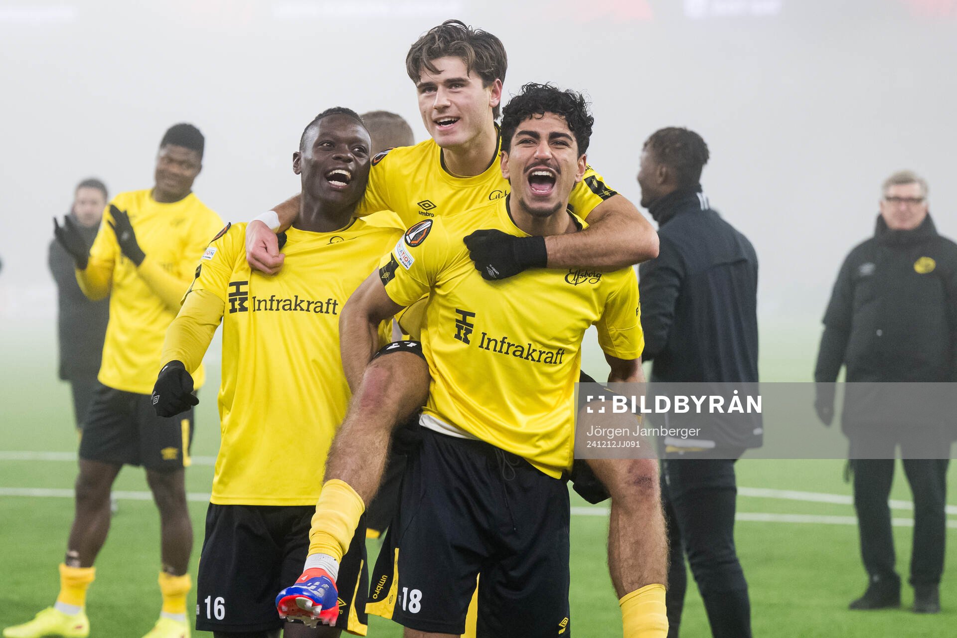 Timothy Noor Ouma, Besfort Zeneli and Ahmed Qasem of