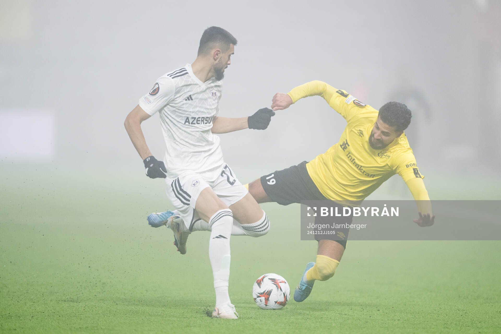 Tural Bayramov of Qarabag and Rami Kaib of Elfsborg