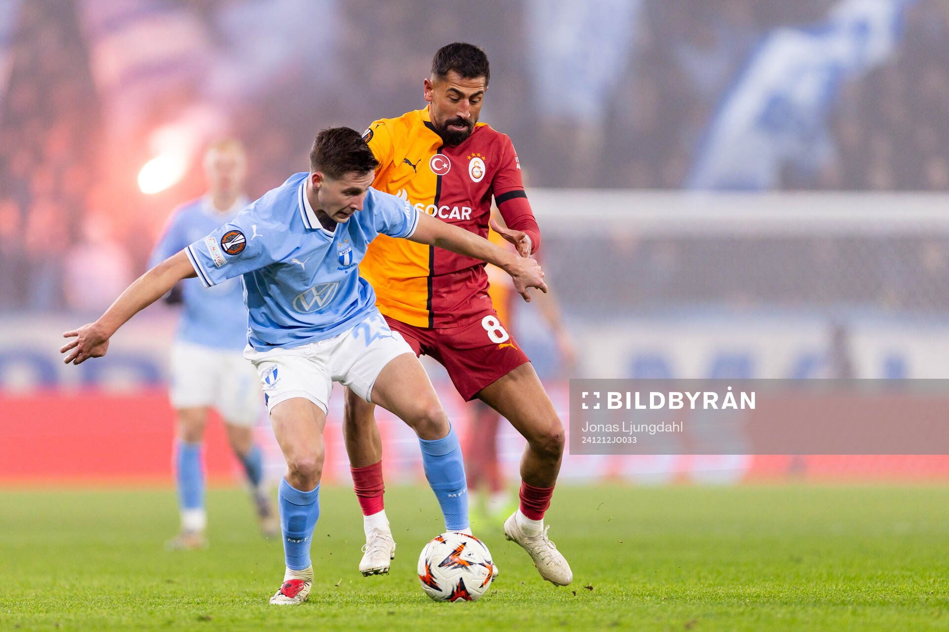 Lasse Berg Johnsen of Malmö FF and Kerem Demirbay of