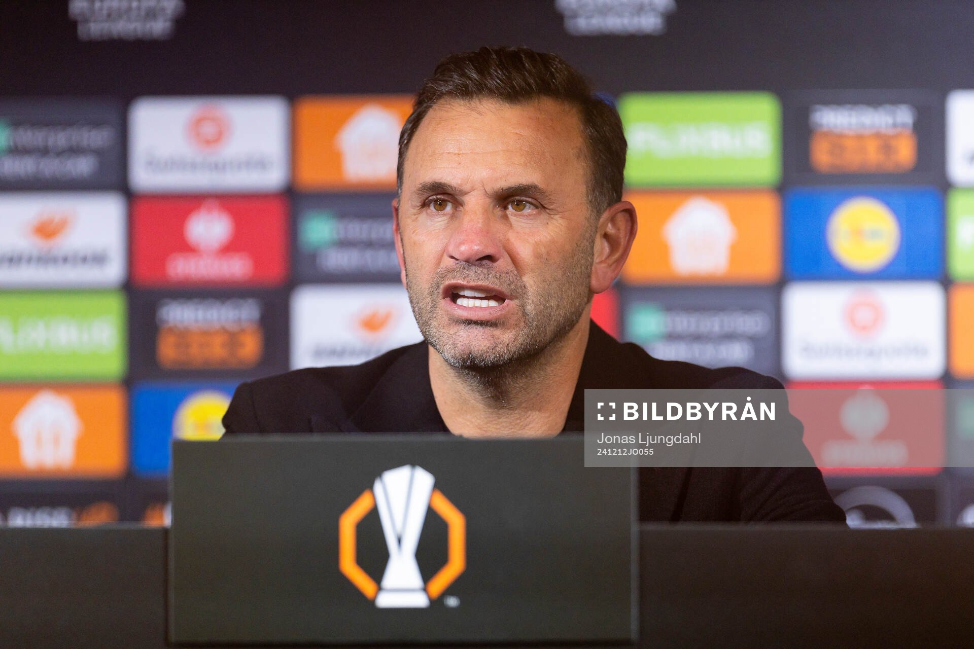 Head coach Okan Buruk of Galatasaray at the press conference