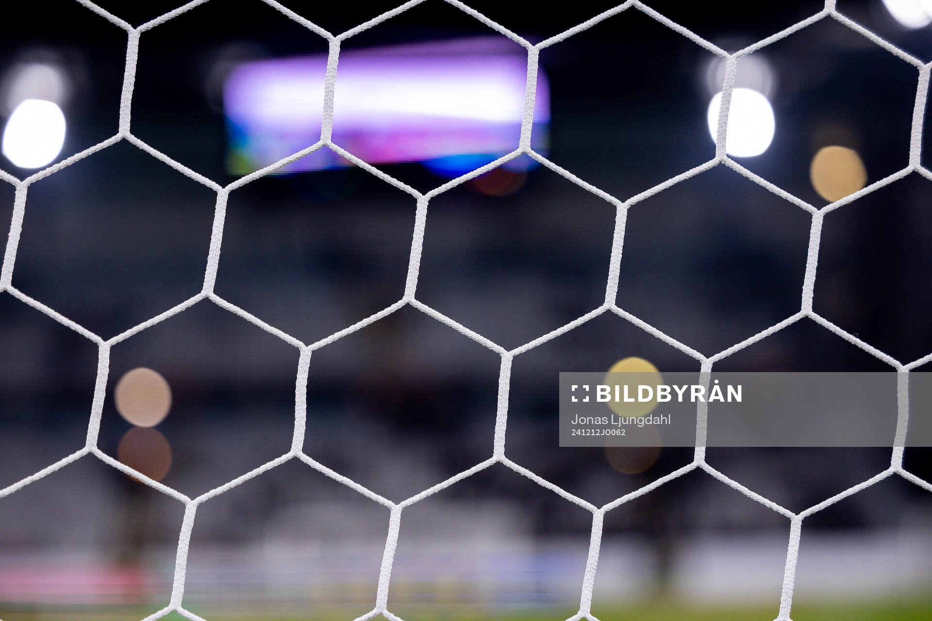 Detailed view of the goal net prior to the UEFA Europa
