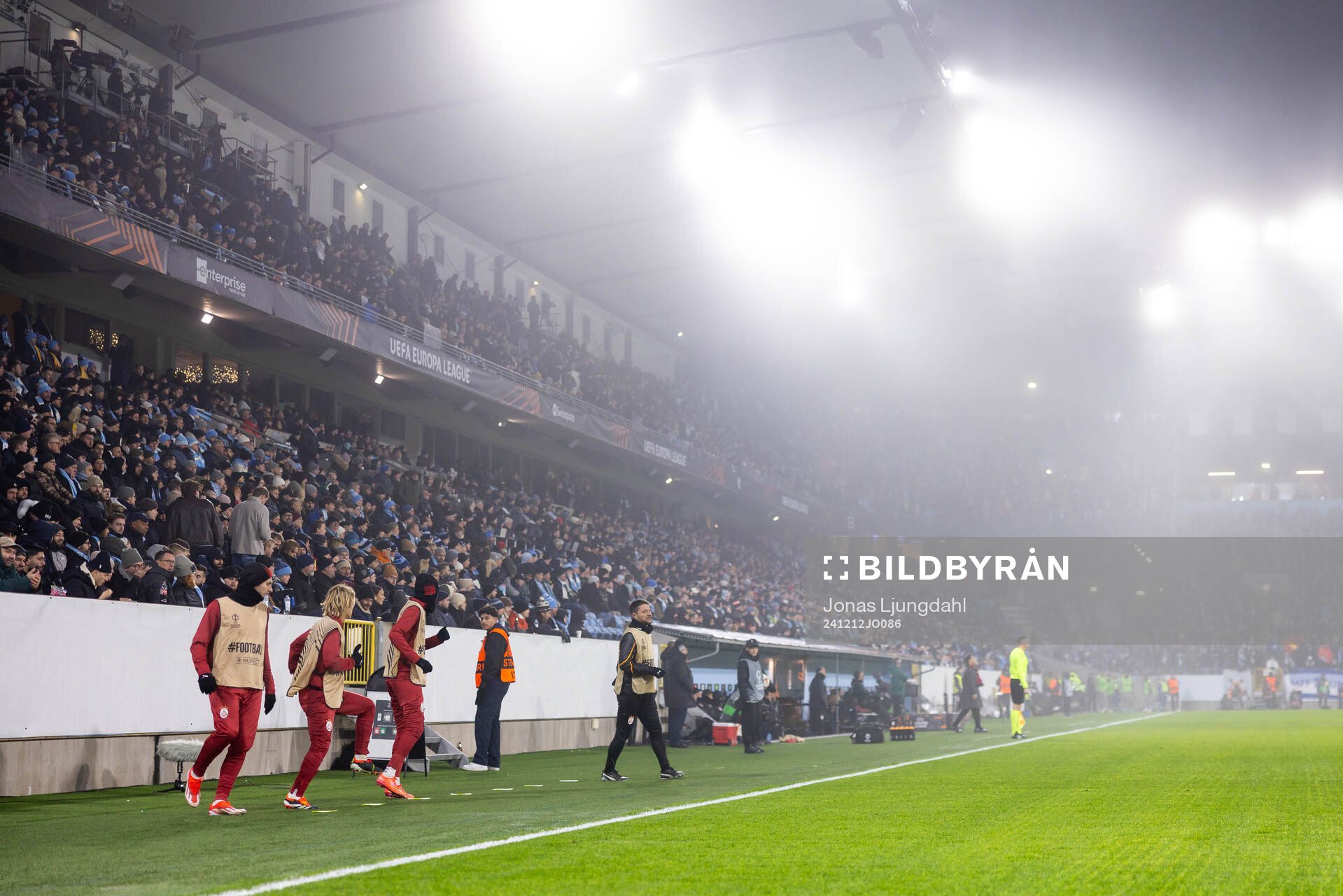 Players of Galatasaray warming up