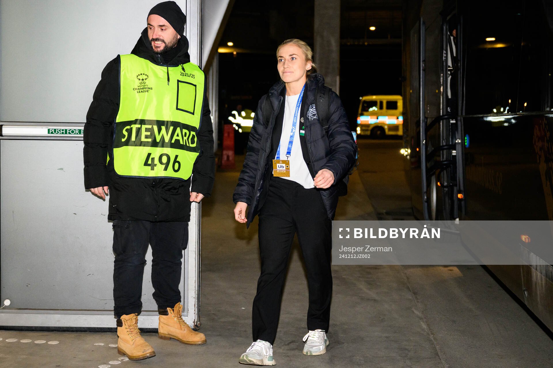 Ellen Gibson of Hammarby arrives at Tele2 Arena