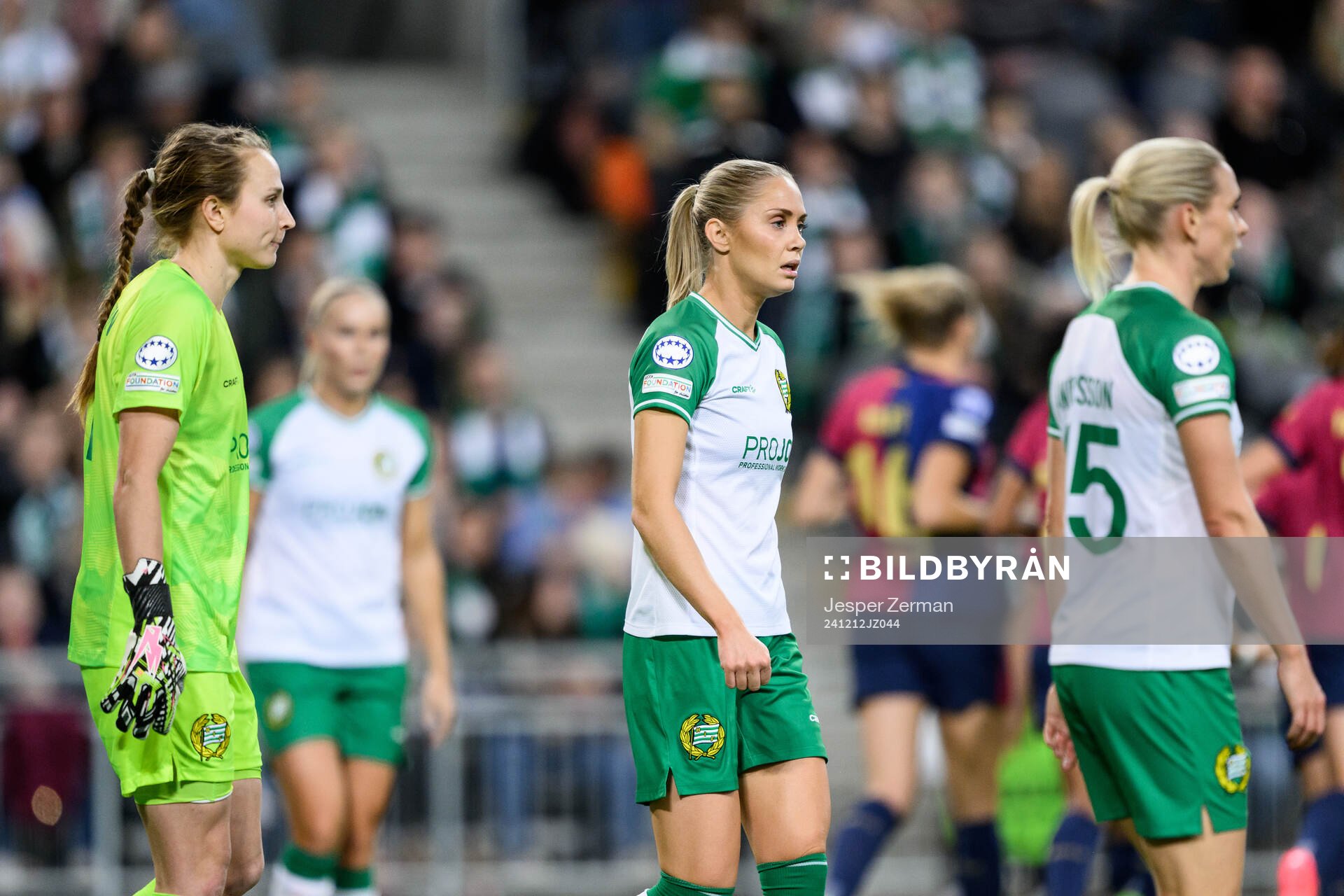 Anna Tamminen and Alice Carlsson of Hammarby look dejected