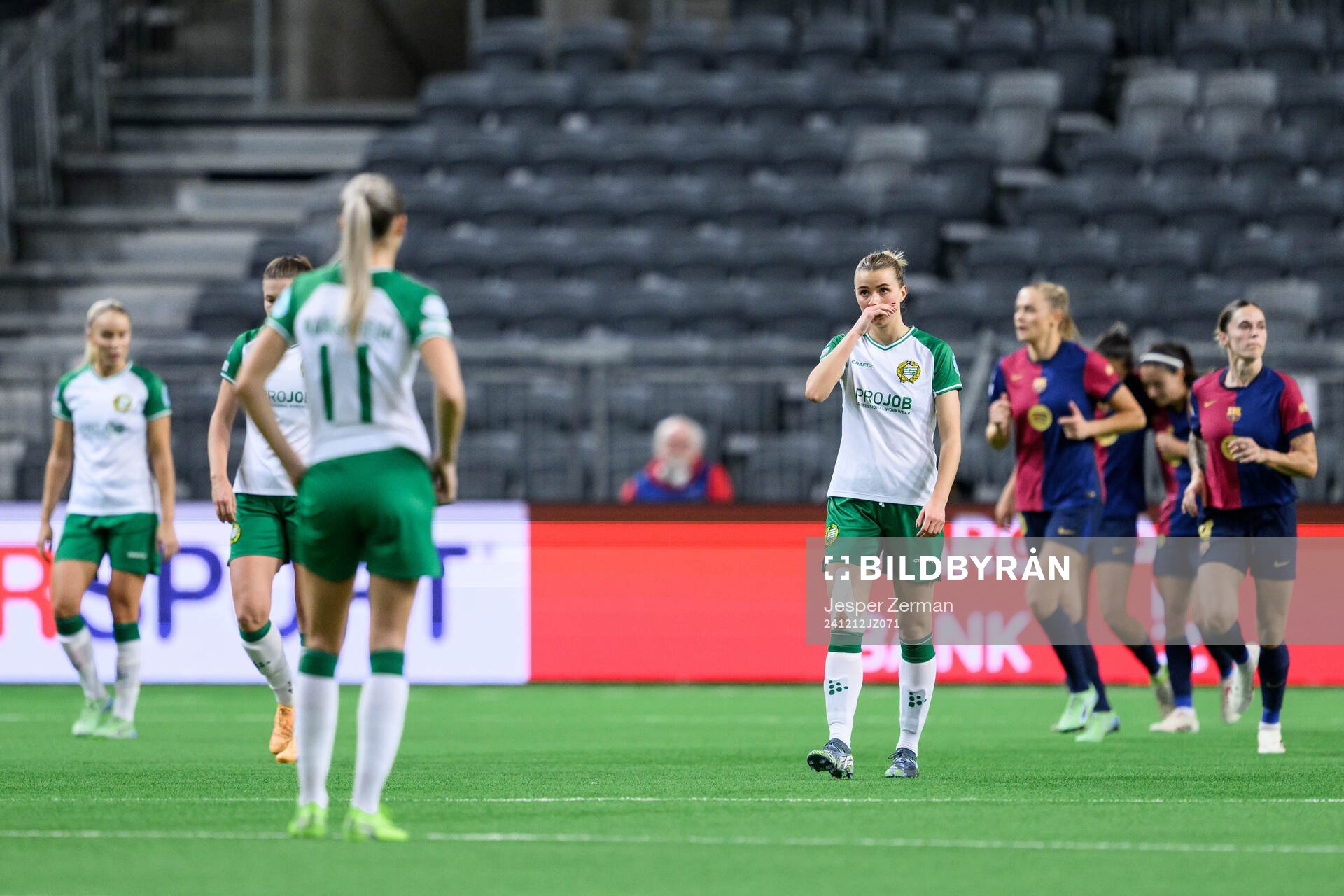 Thea Sørbo of Hammarby looks dejected