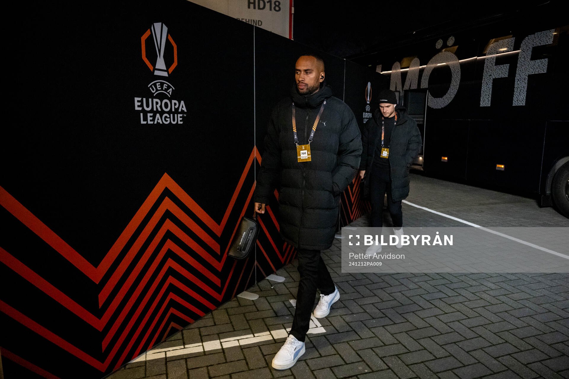 Isaac Kiese Thelin of Malmö FF arrives to the stadium
