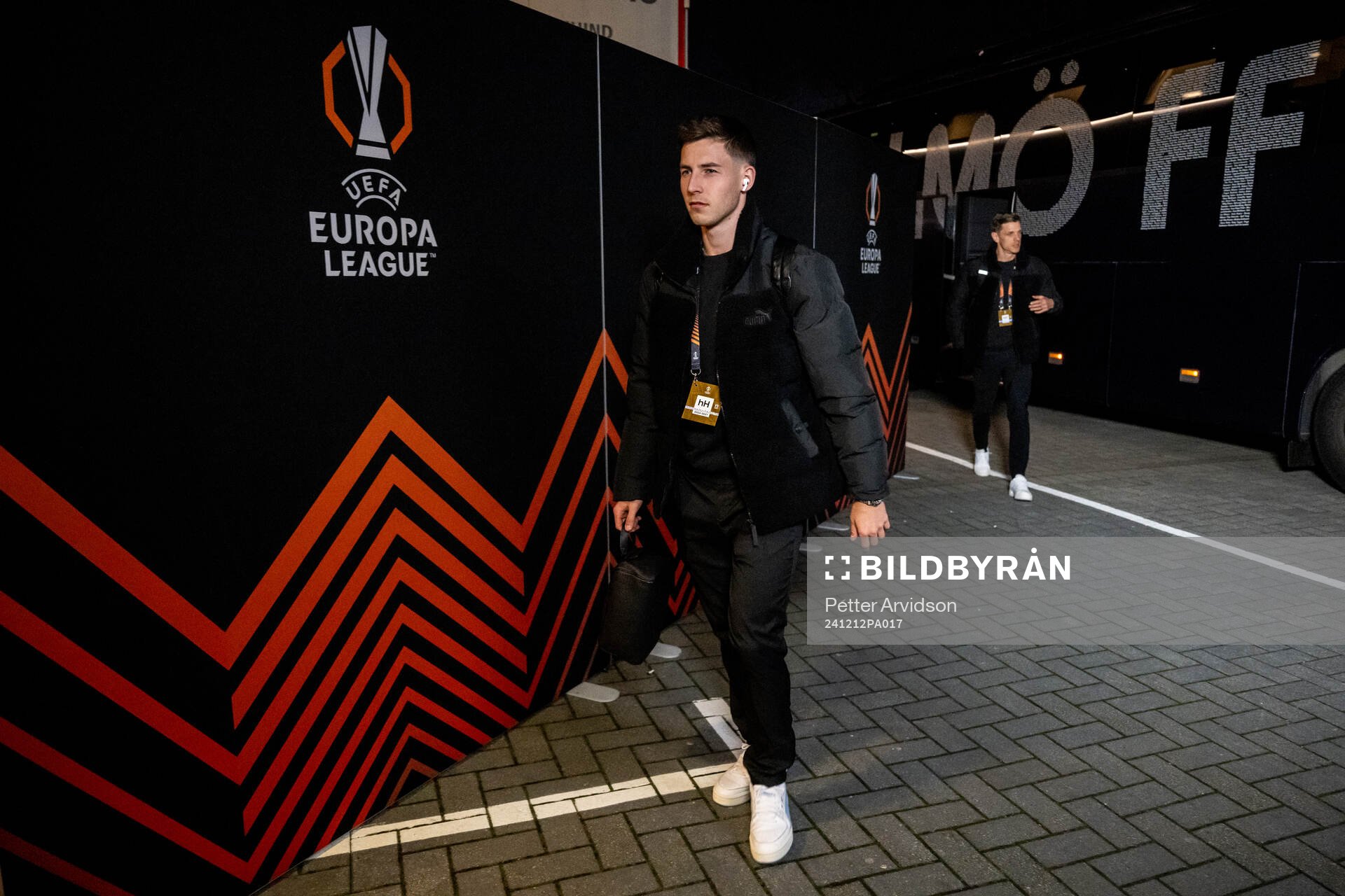 Lasse Berg Johnsen of Malmö FF arrives to the stadium