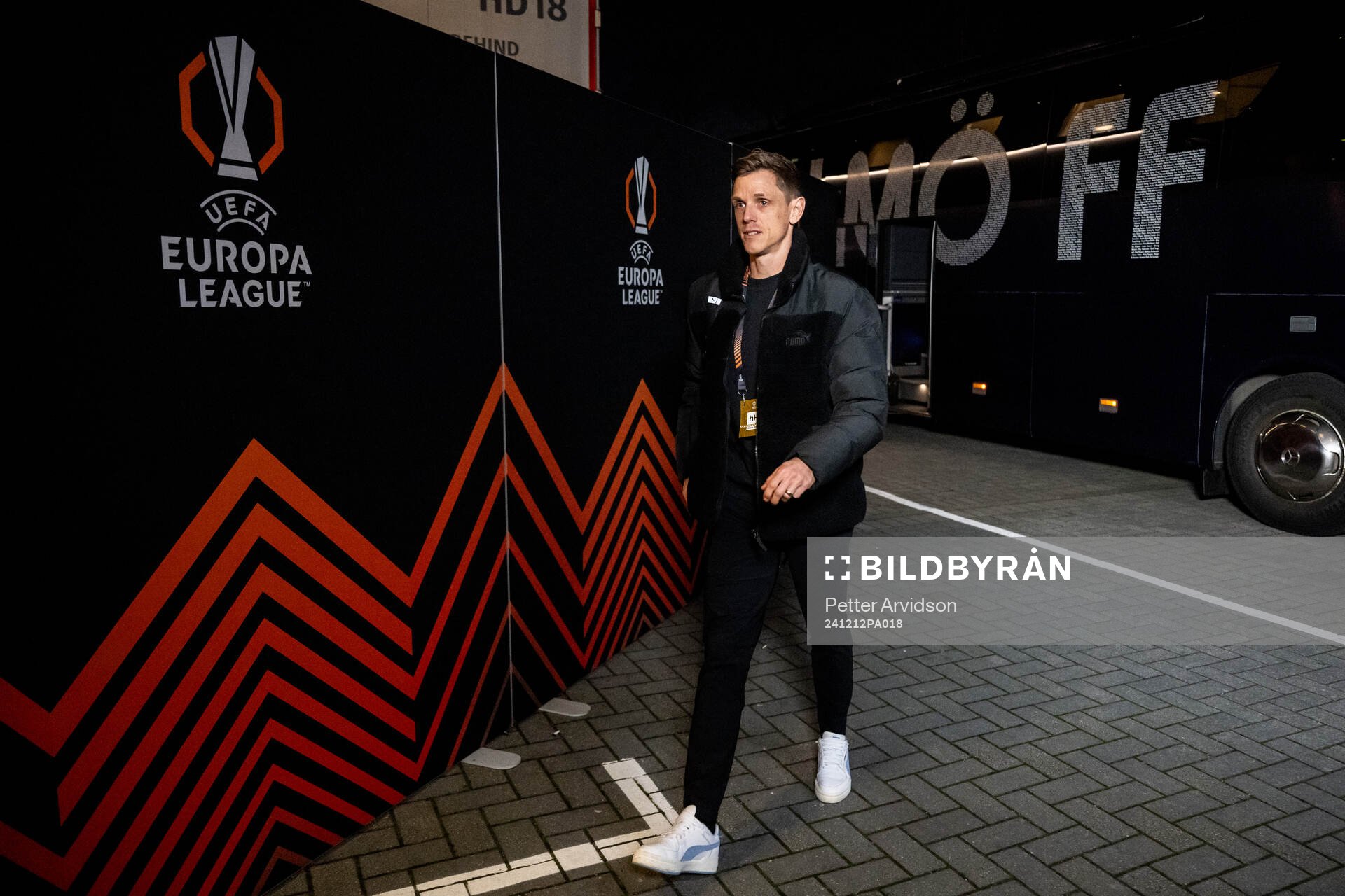 Søren Rieks of Malmö FF arrives to the stadium