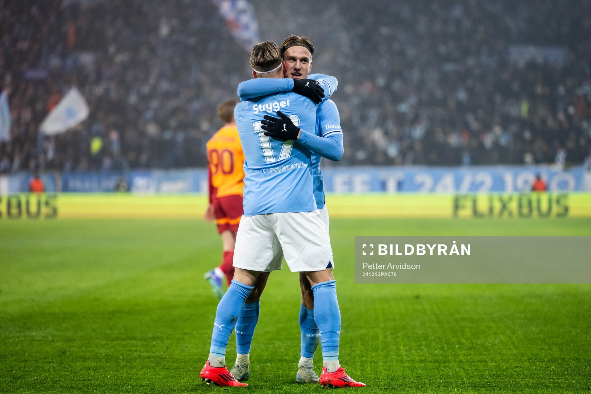 Jens Stryger Larsen and Erik Botheim of Malmö FF celebrate