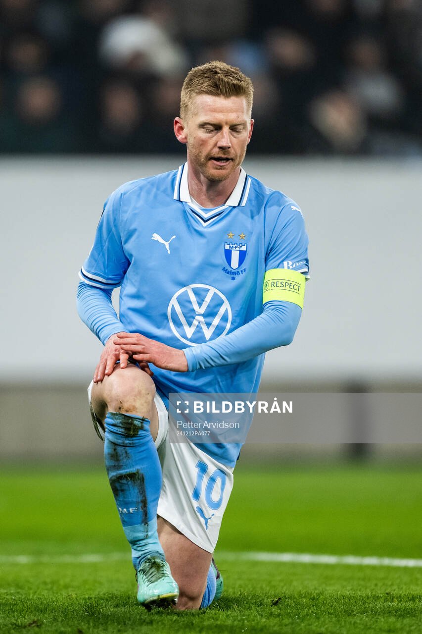 Anders Christiansen of Malmö FF looks dejected