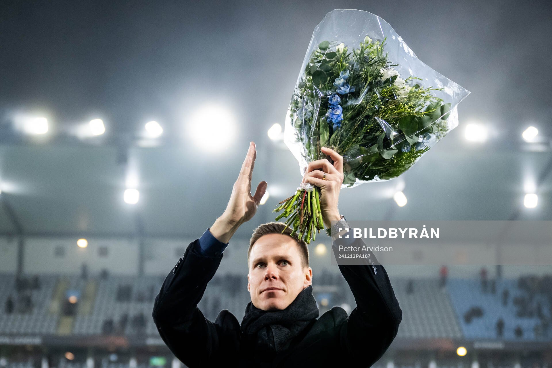Niklas Moisander of Malmö FF is celebrated as he leaves