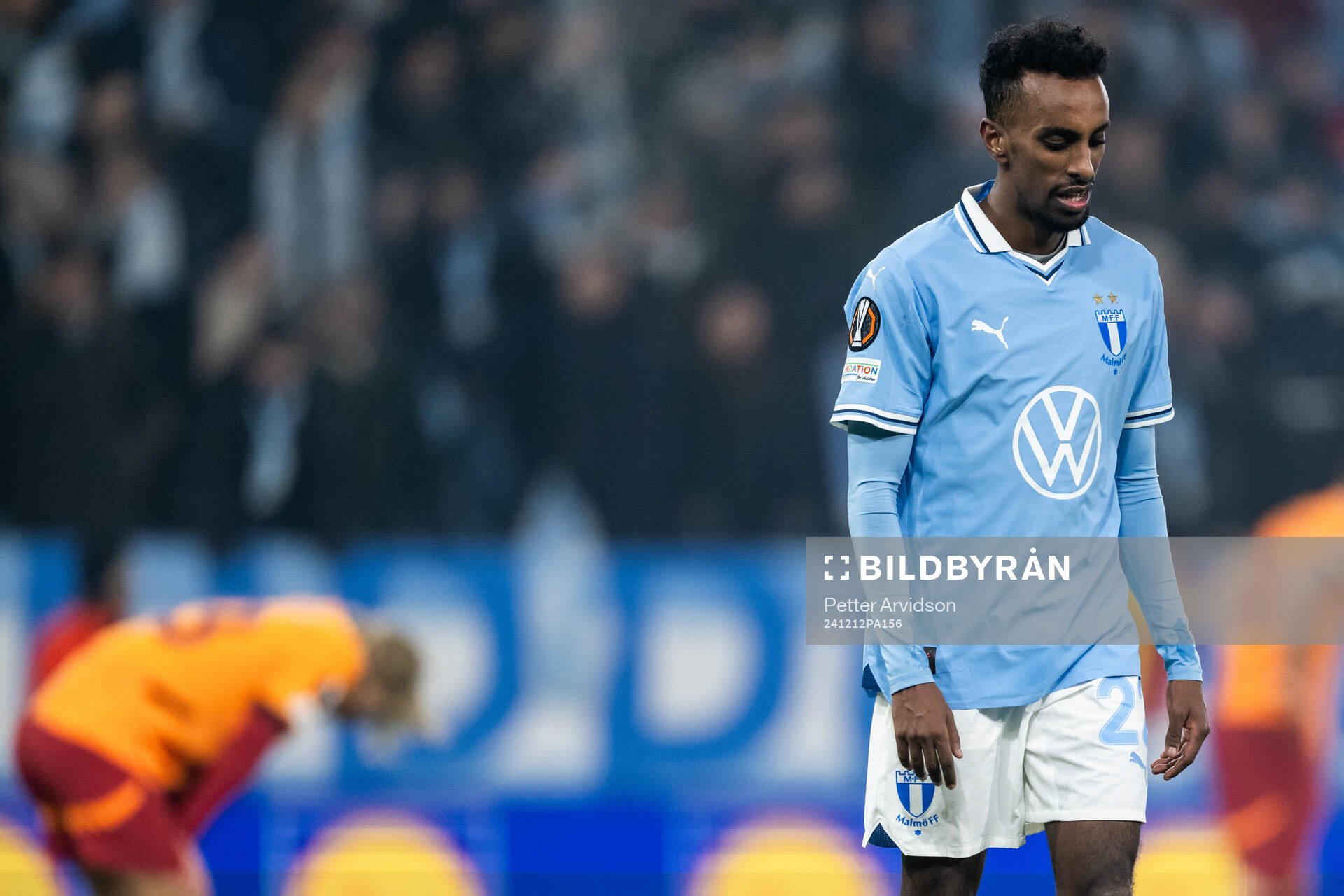 Taha Ali of Malmö FF looks dejected
