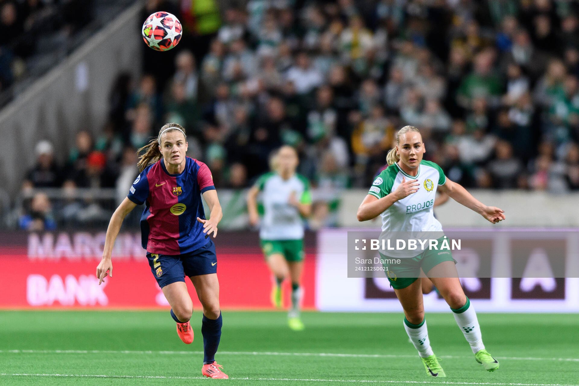 Irene Paredes of Barcelona and Cathinka Tandberg of Hammarby