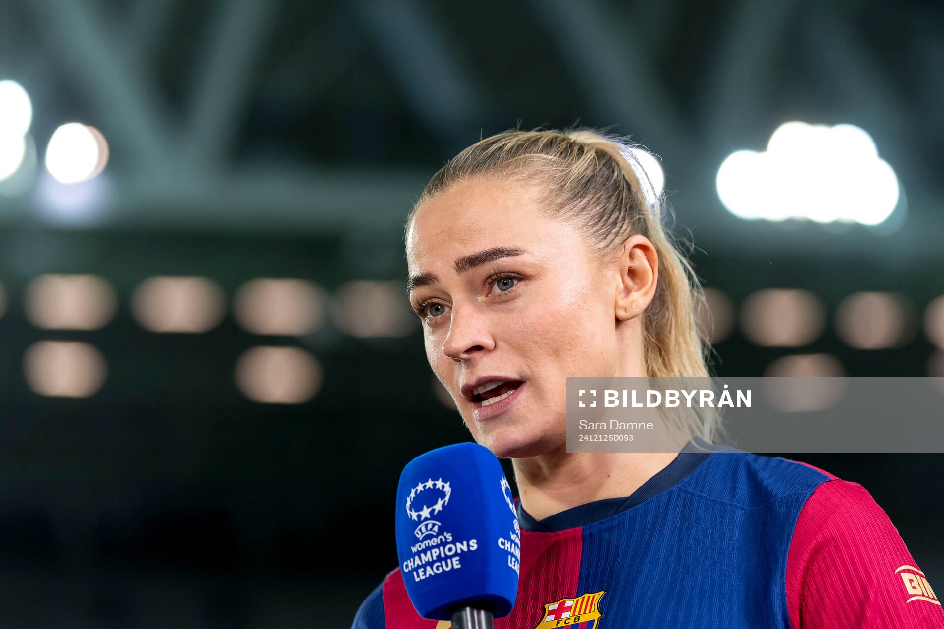 Fridolina Rolfö of Barcelona is interviewed