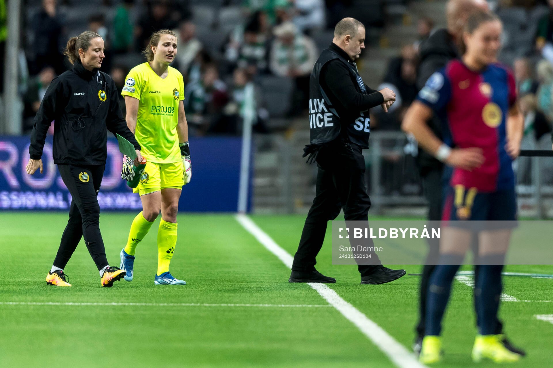 Goalkeeper Anna Tamminen of Hammarby looks dejected