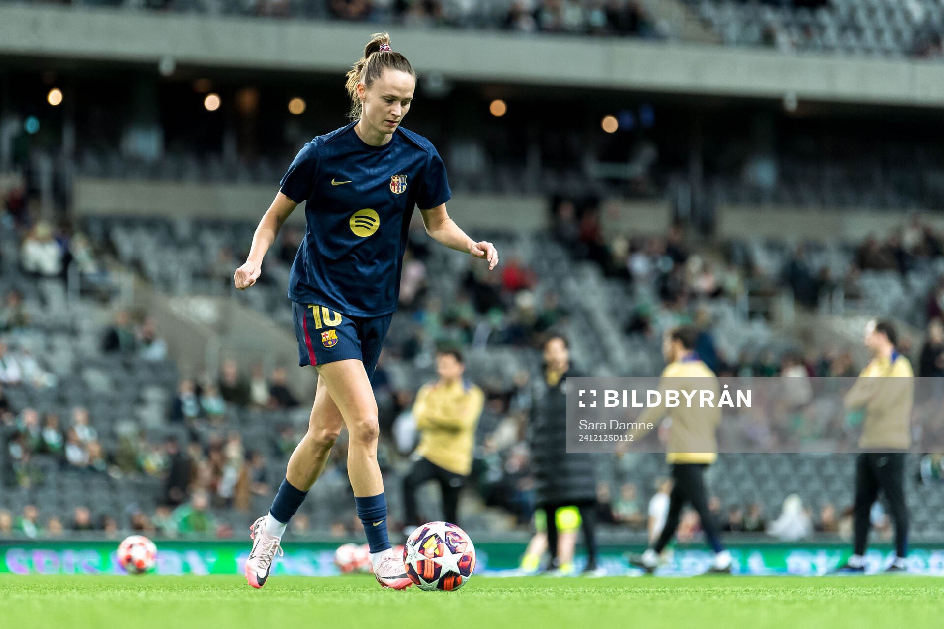 Caroline Graham Hansen of Barcelona ahead of the UEFA Women's Champions League football match between Hammarby and Barcelona on December 12, 2024 in Stockholm.