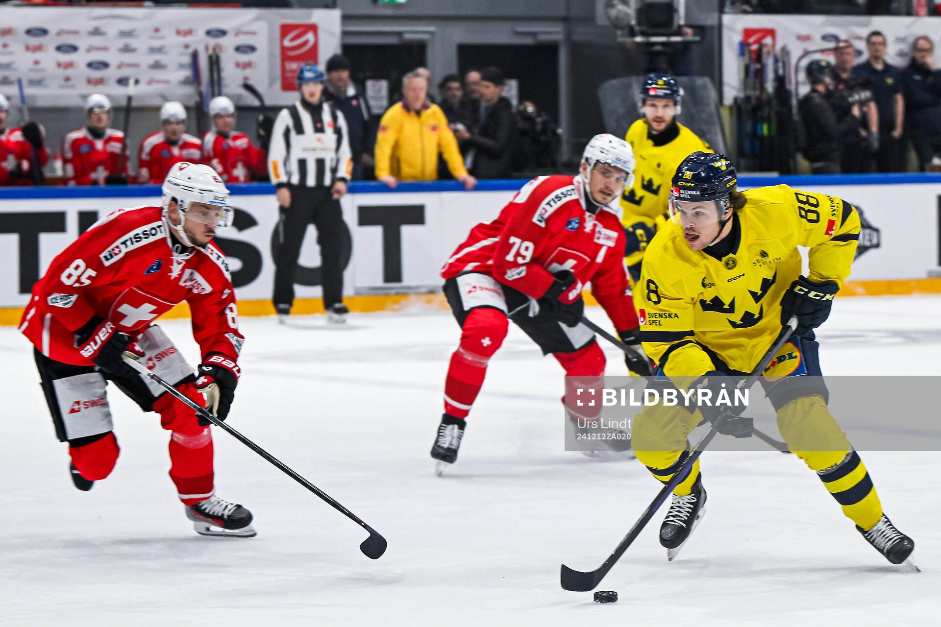 Sven Andrighetto of Switzerland and Malte Strömwall of