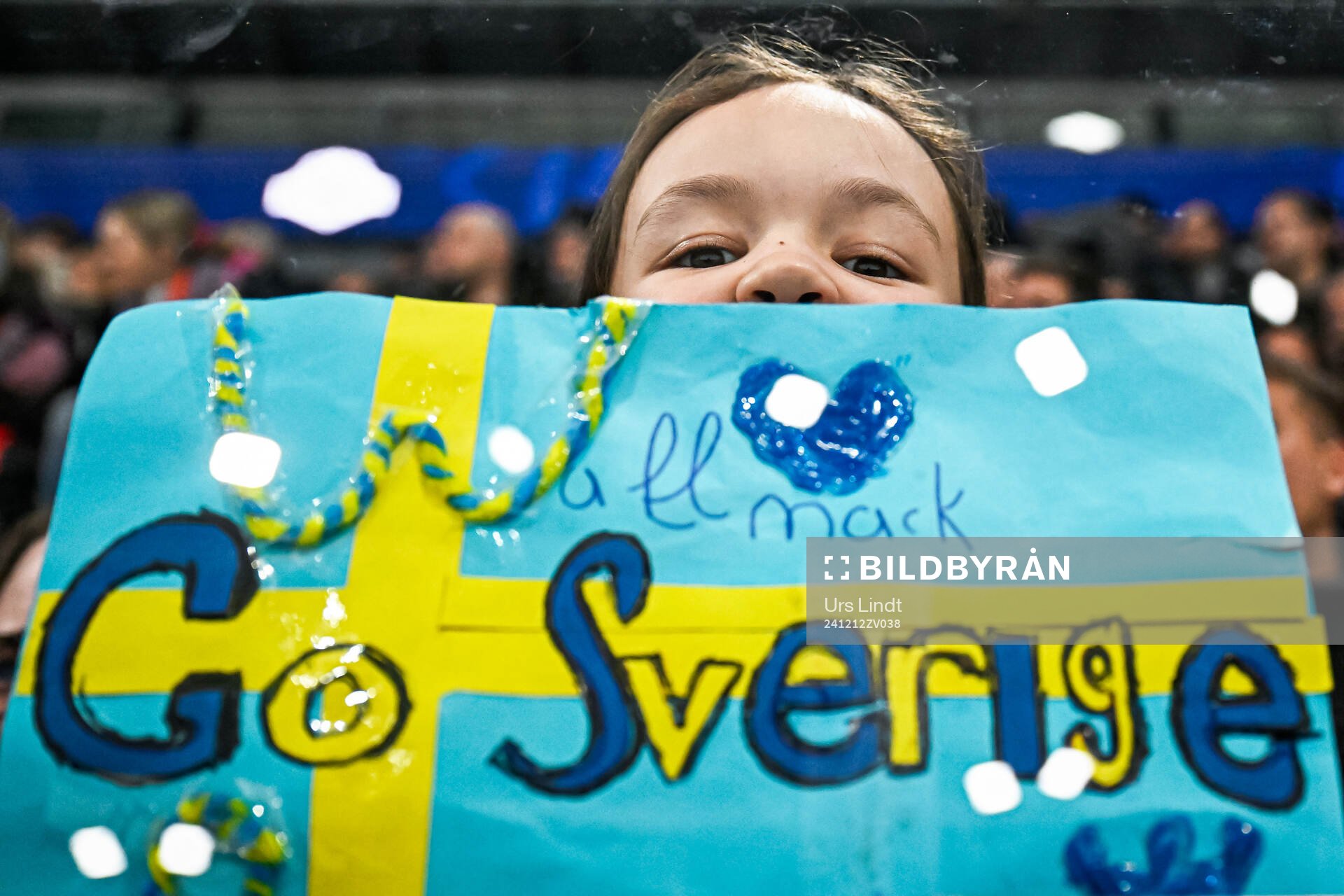 A fan of Sweden in the ice hockey game between Sweden and