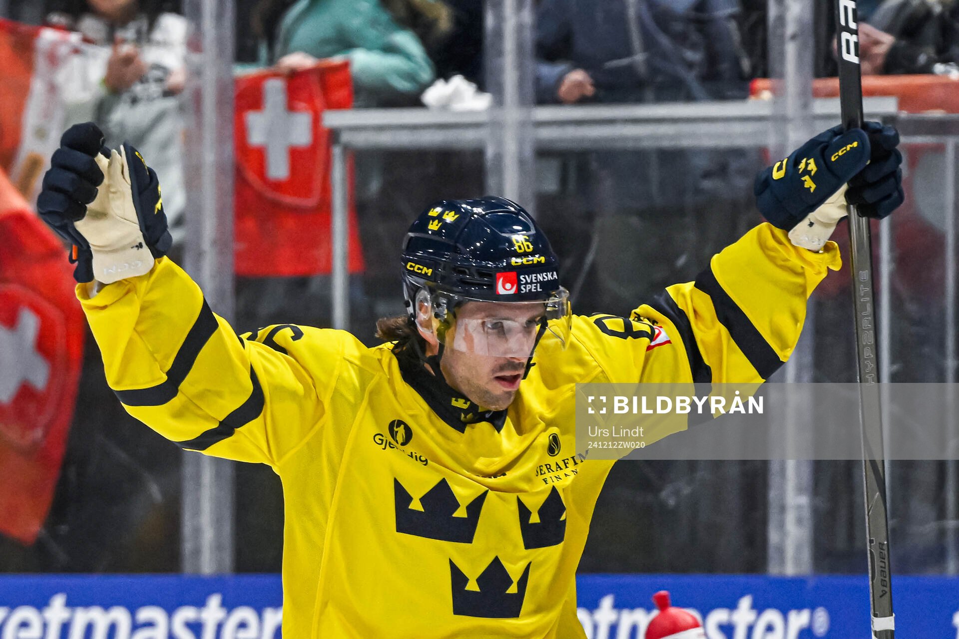 Mathias Brome of Sweden celebrates