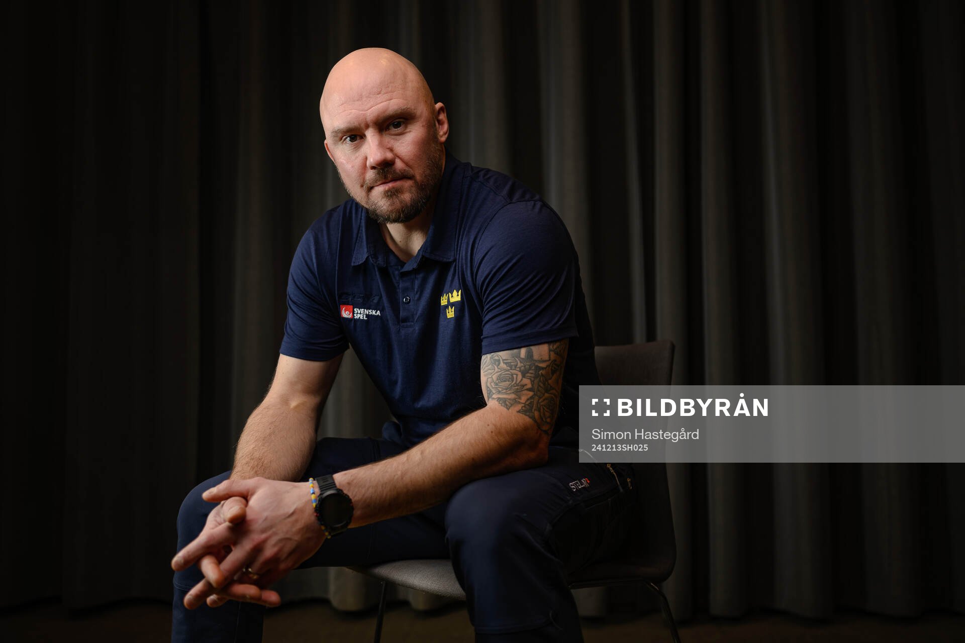 Assistant coach Nicklas Grossmann poses for a portrait
