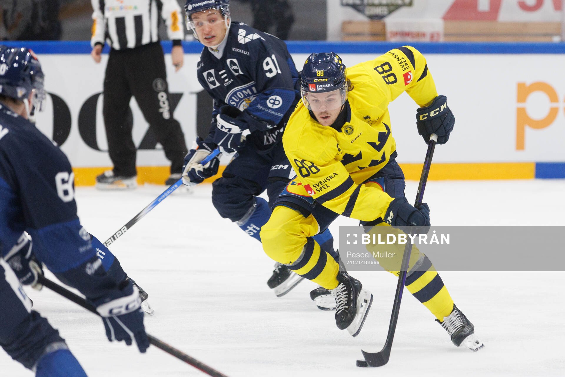 Malte Strömwall of Sweden in the ice hockey game between