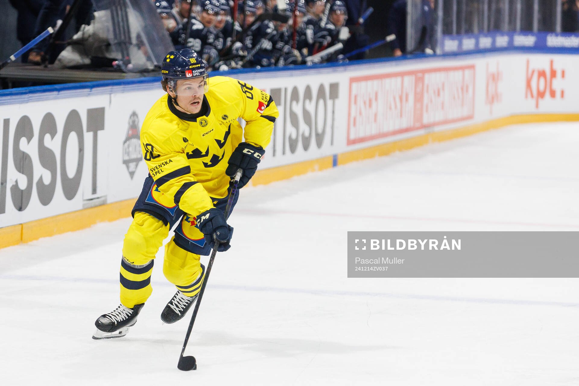 Malte Strömwall of Sweden in the ice hockey game between