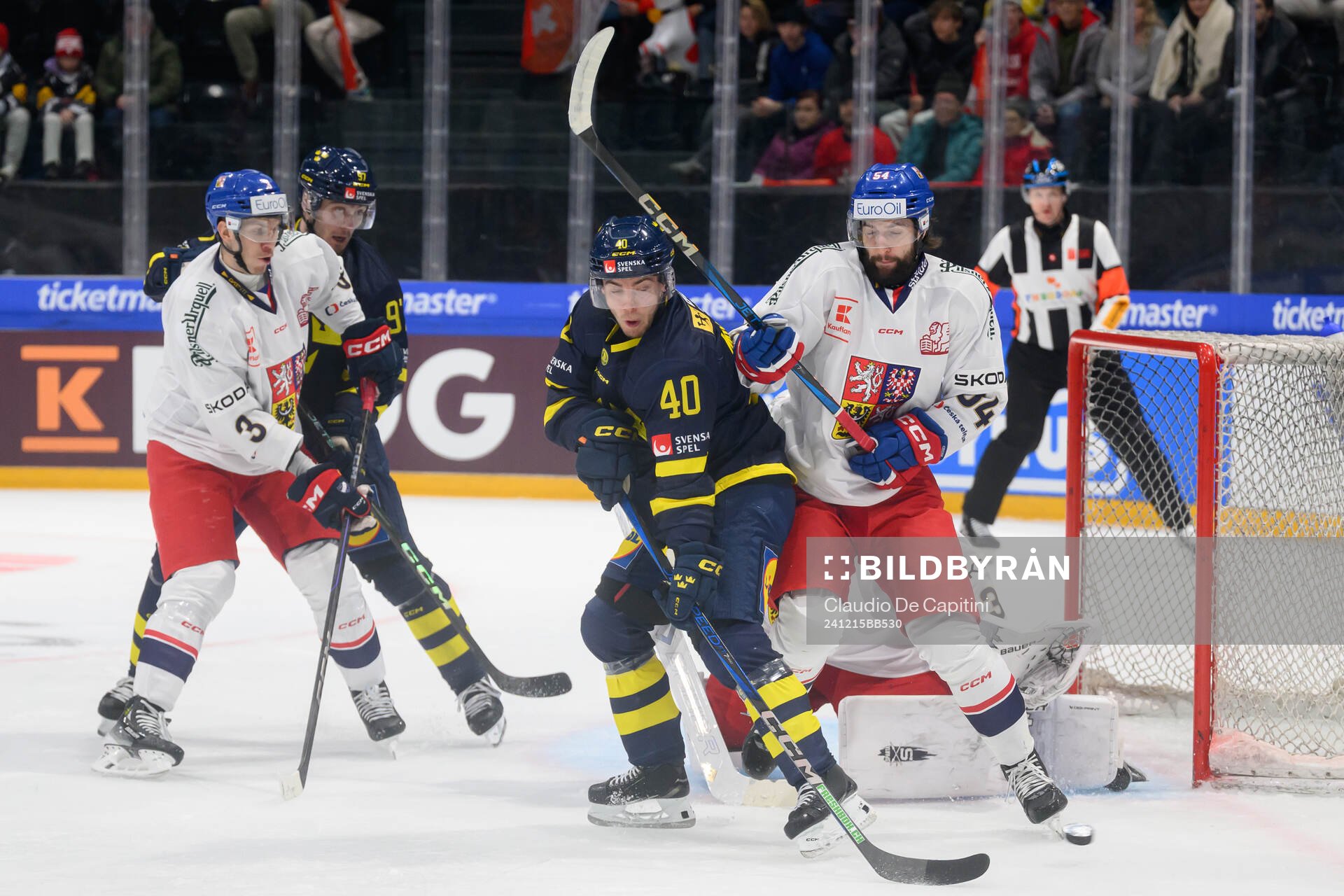 Andreas Wingerli of Sweden in the ice hockey game between
