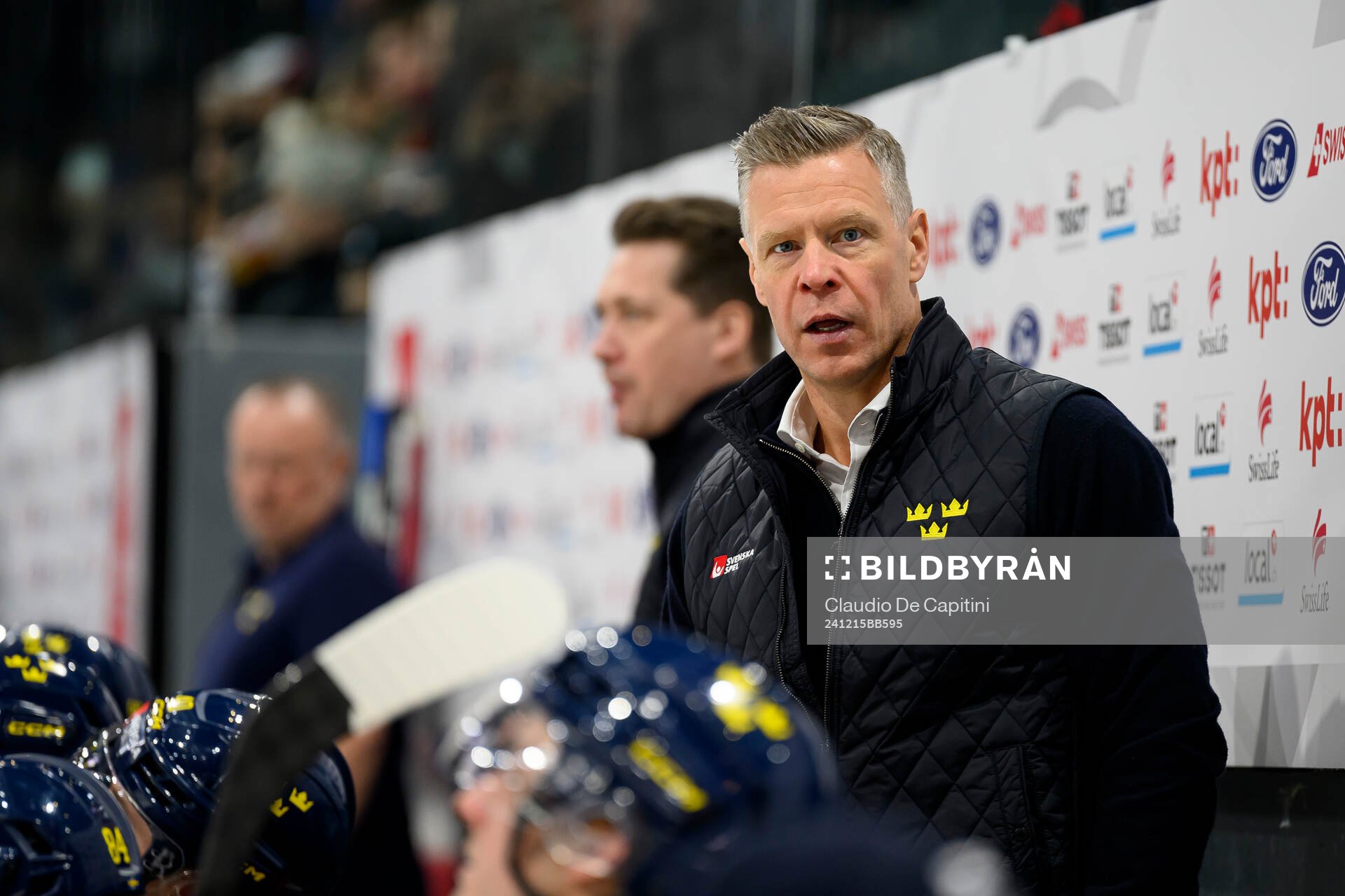 Nicklas Rahm, Assistant coach of Sweden celebrate in the