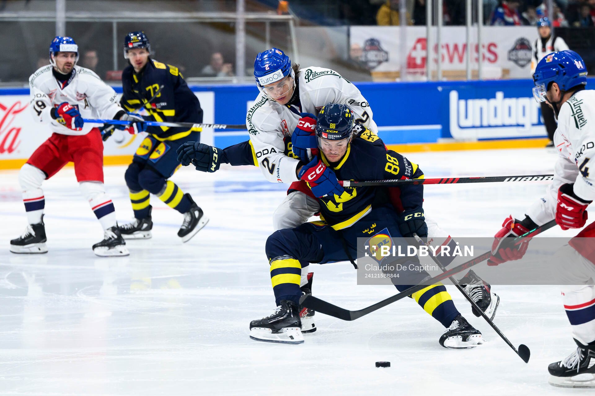 Malte Strömwall of Sweden in the ice hockey game between