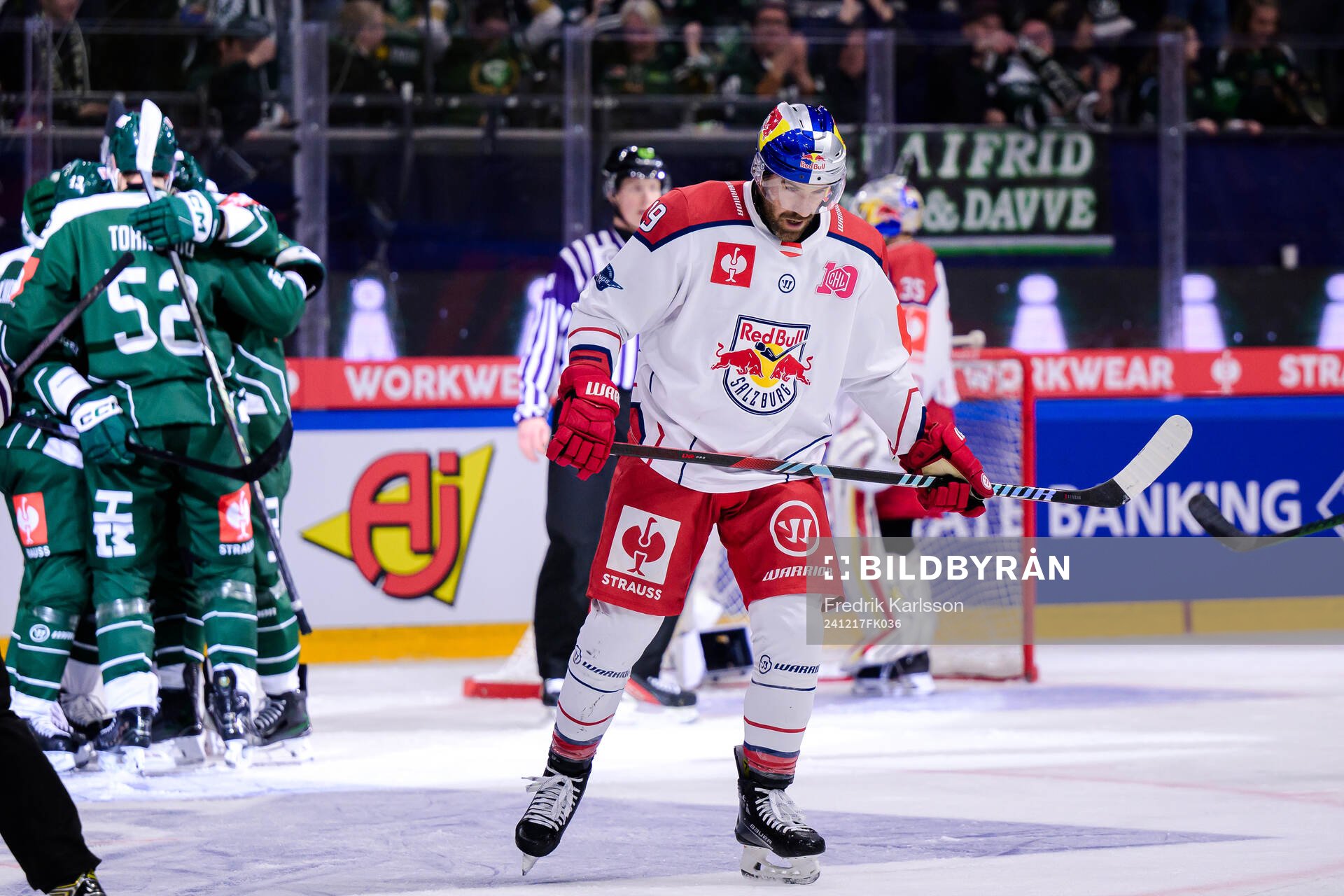 Andrew Rowe of EC Red Bull Salzburg looks dejected