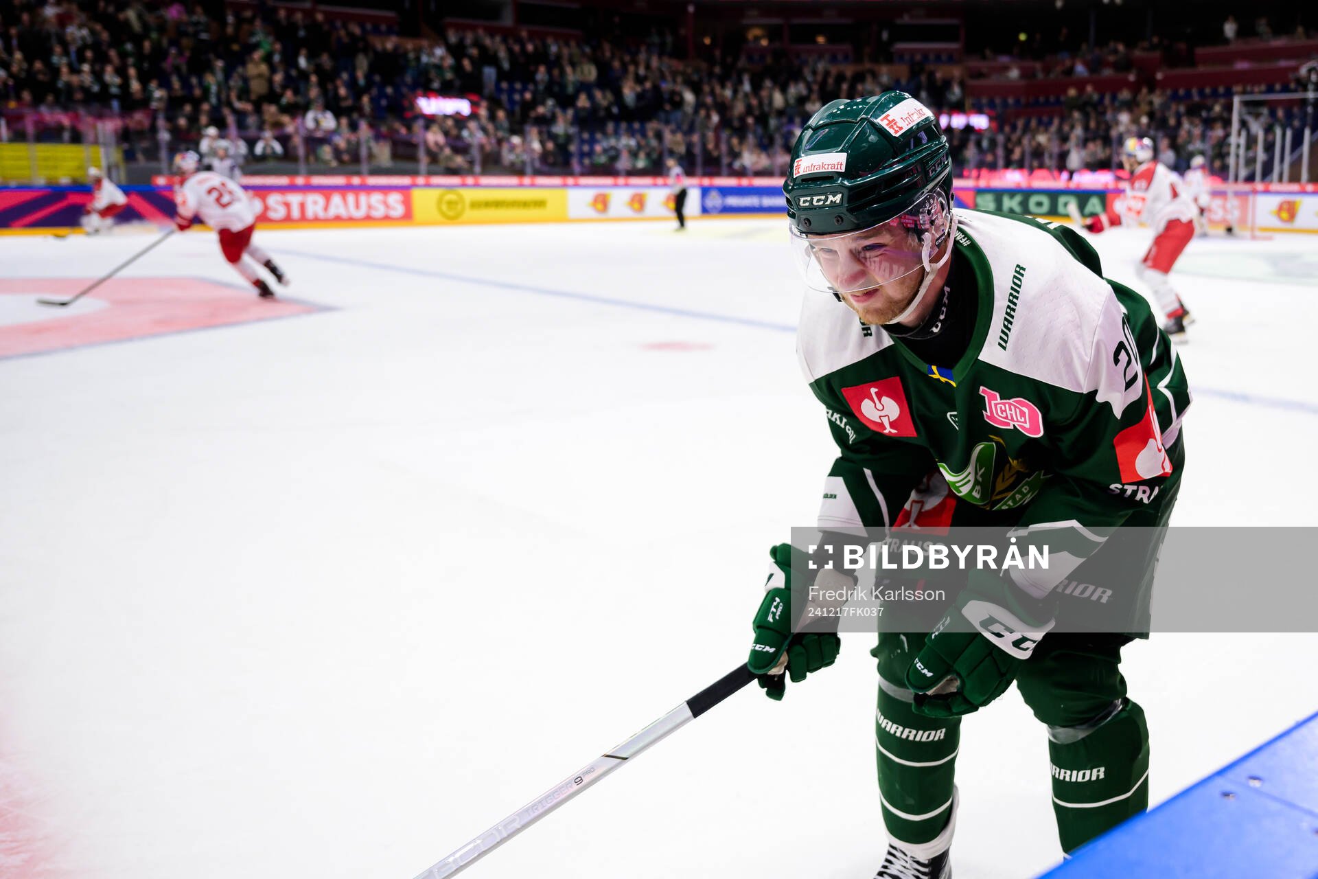 Marcus Westfält of Färjestad  in pain