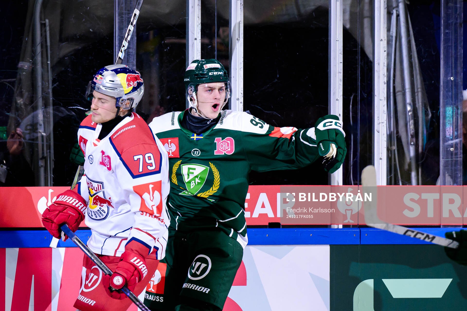 Lucas Forsell of Färjestad  celebrates