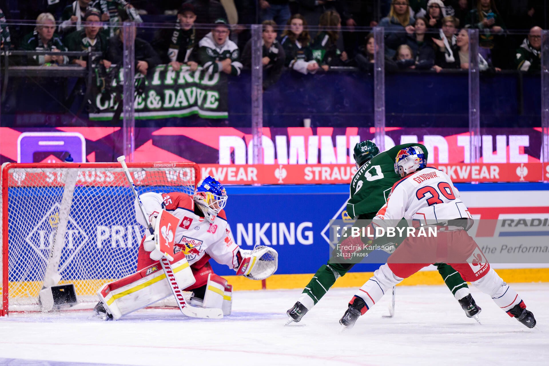 goaltender Atte Tolvanen of EC Red Bull Salzburg and Marcus