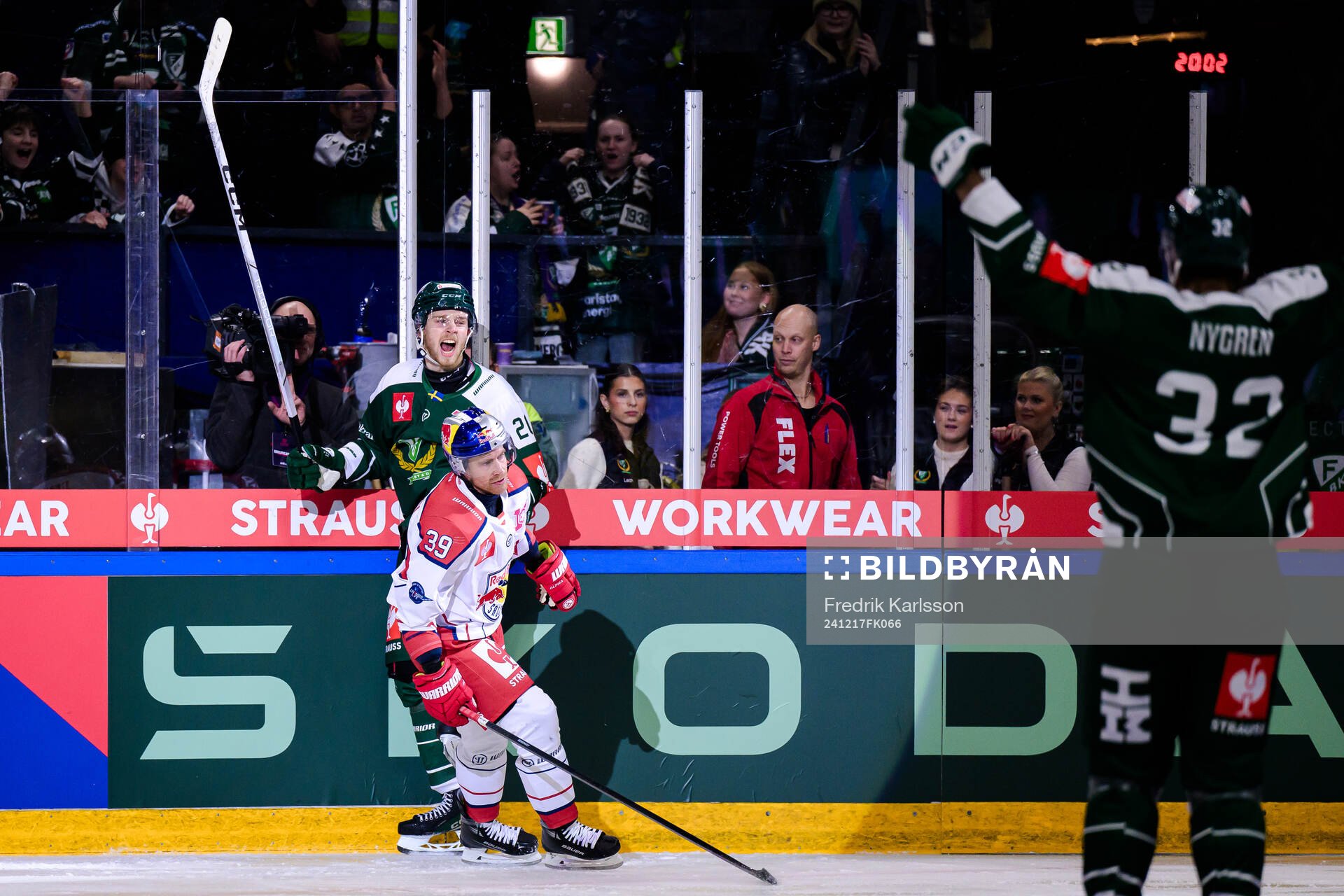 Marcus Westfält of Färjestad  celebrates