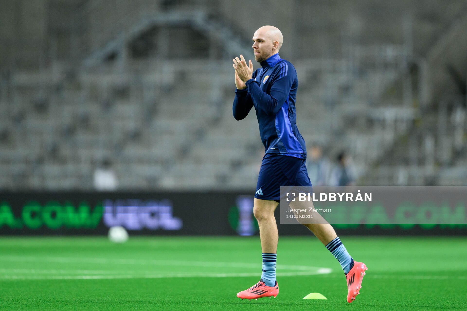 Marcus Danielson of Djurgården ahead of the UEFA Conference League match between Djurgården and Legia Warszawa on December 19, 2024 in Stockholm.