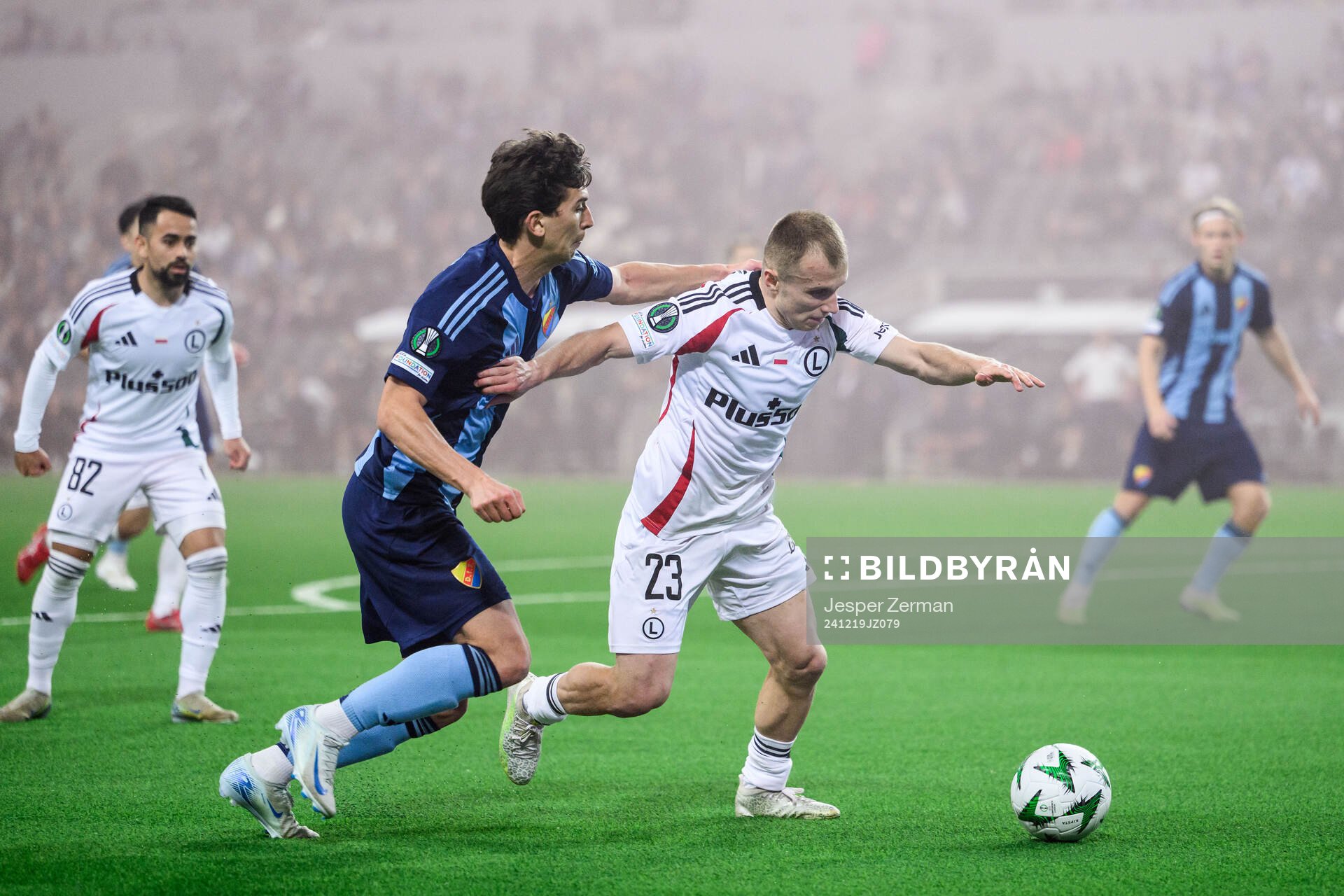 Gustav Wikheim of Djurgården and Patryk Kun of Legia
