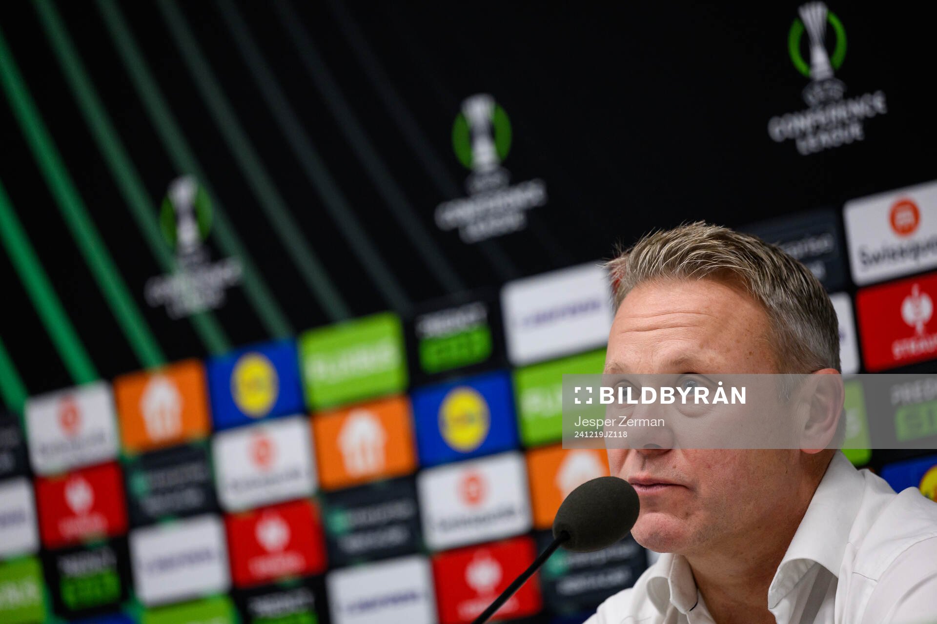 Head coach Roberth Björknesjö of Djurgården at a press
