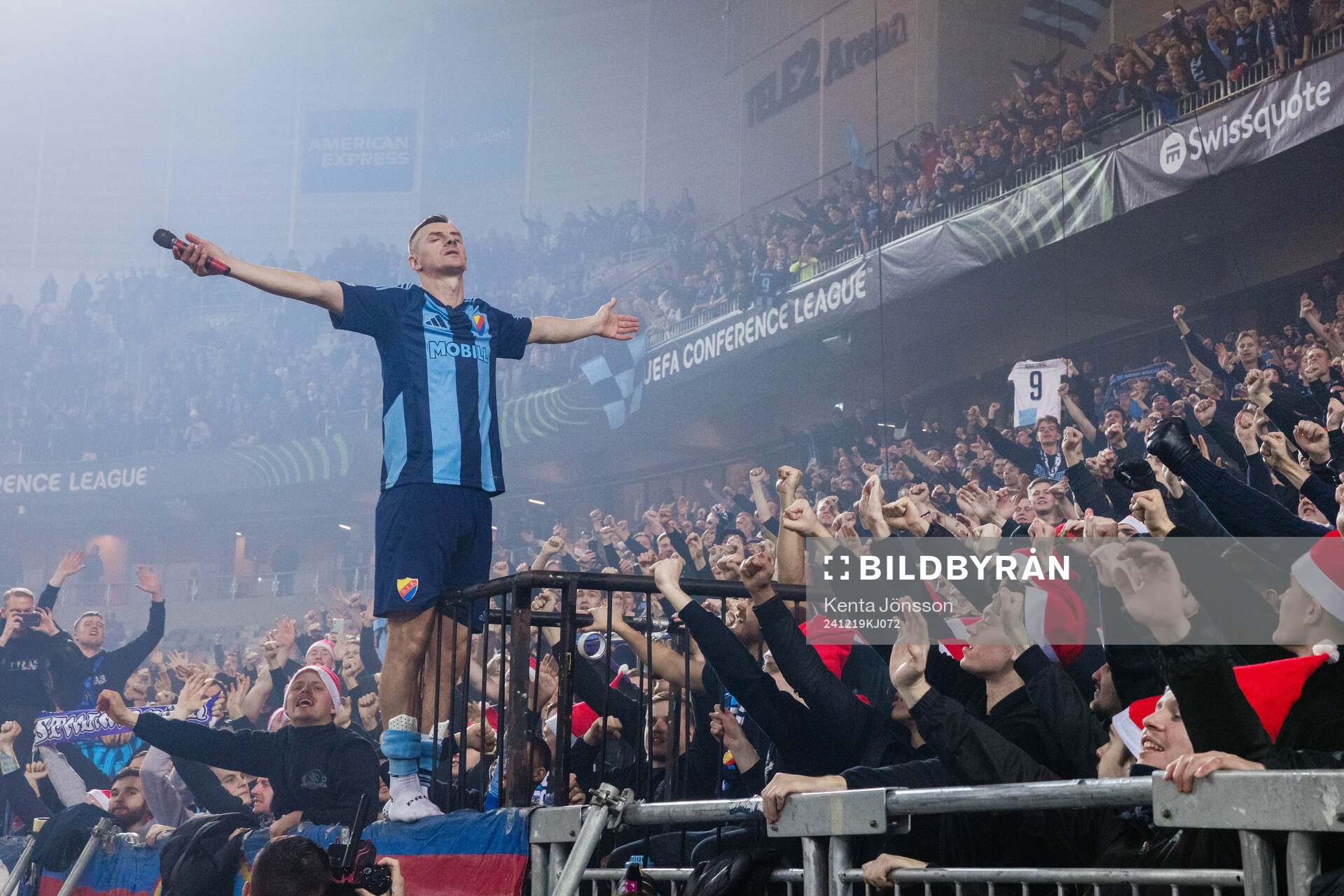 Haris Radetinac of Djurgården with fans