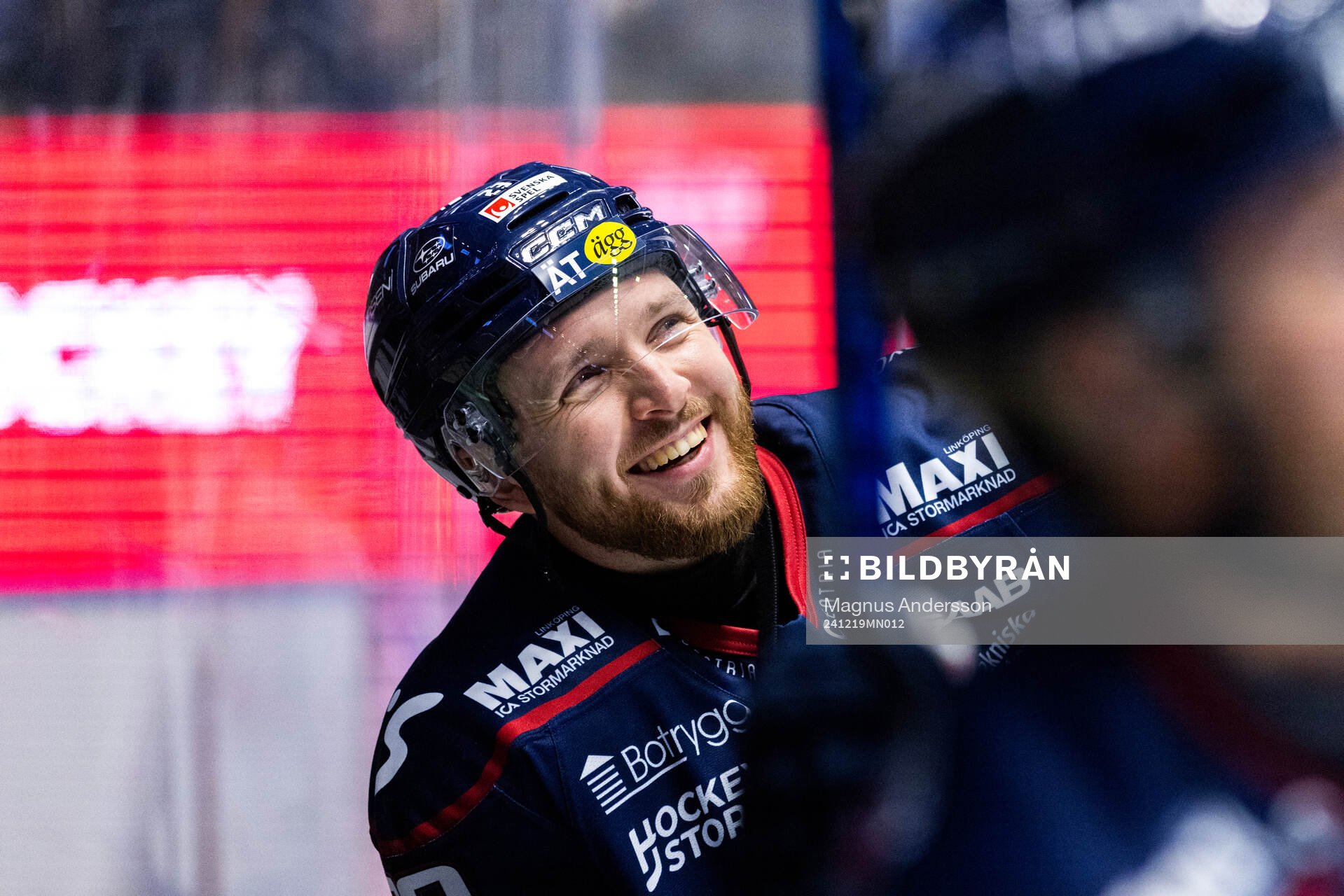 Linköpings Robin Kovacs på uppvärmningen