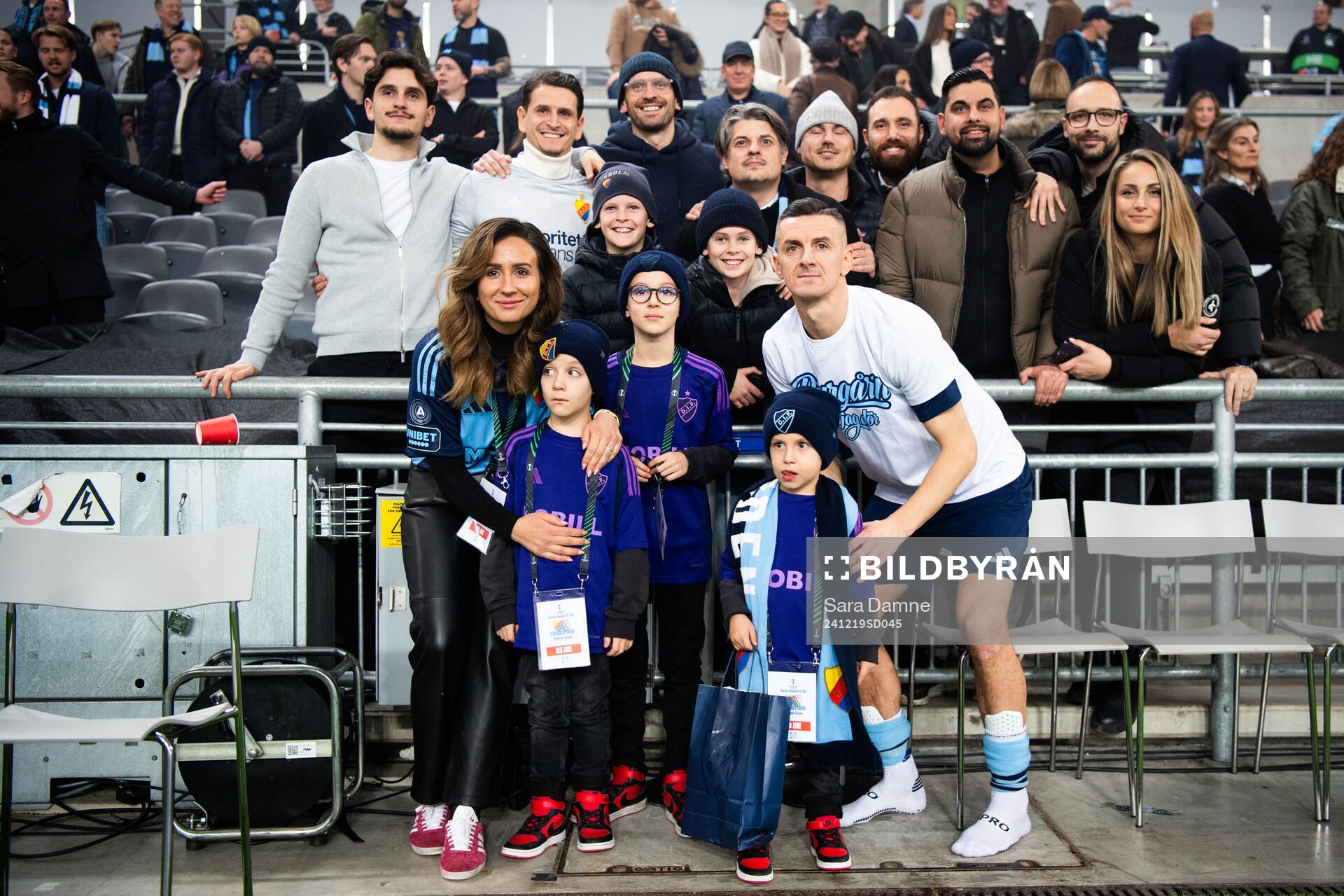 Haris Radetinac of Djurgården with his family after, his