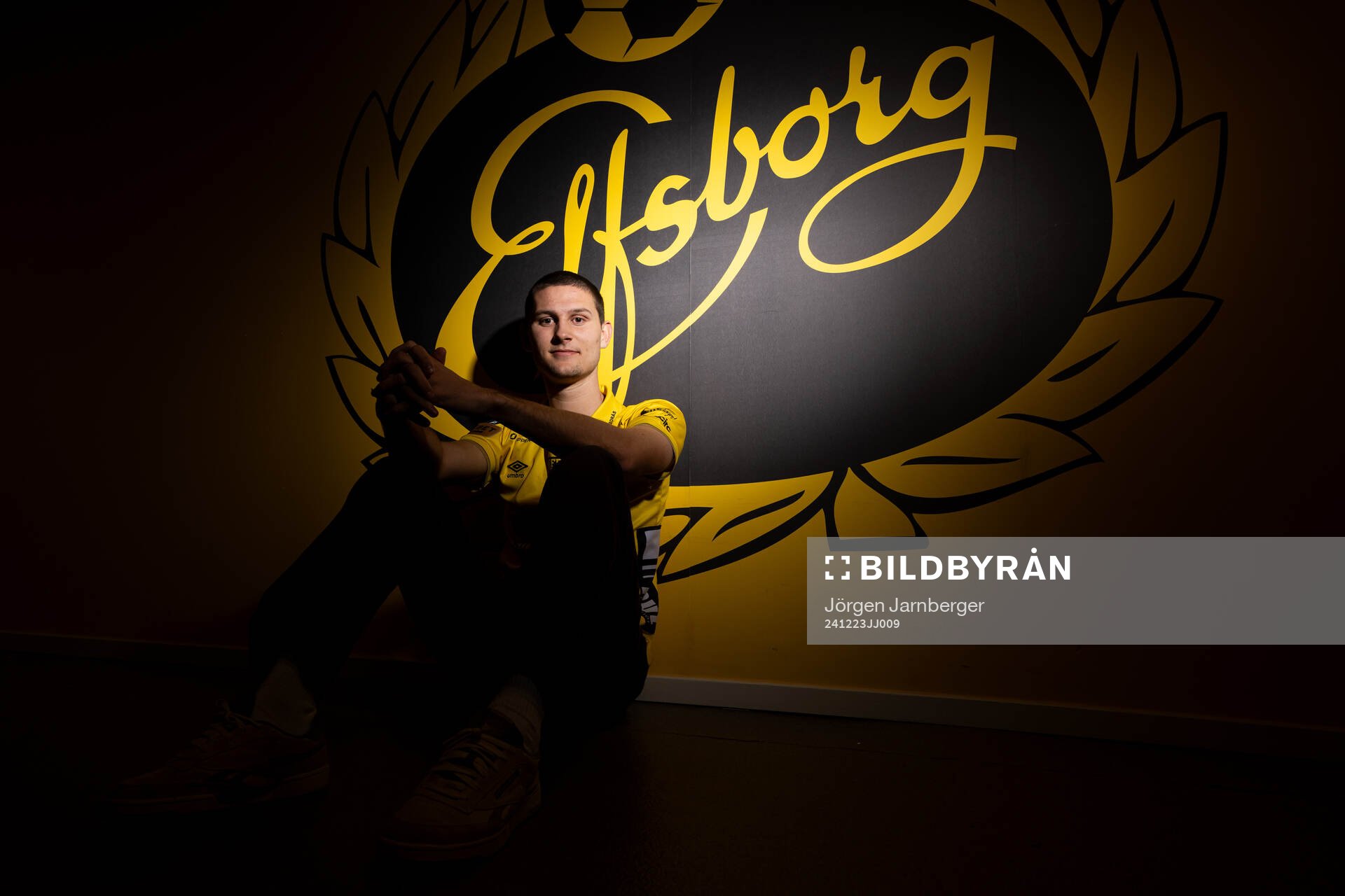 Nyförvärvet Rasmus Wikström under en fotografering med Elfsborg den 23 december 2024 i Borås. 