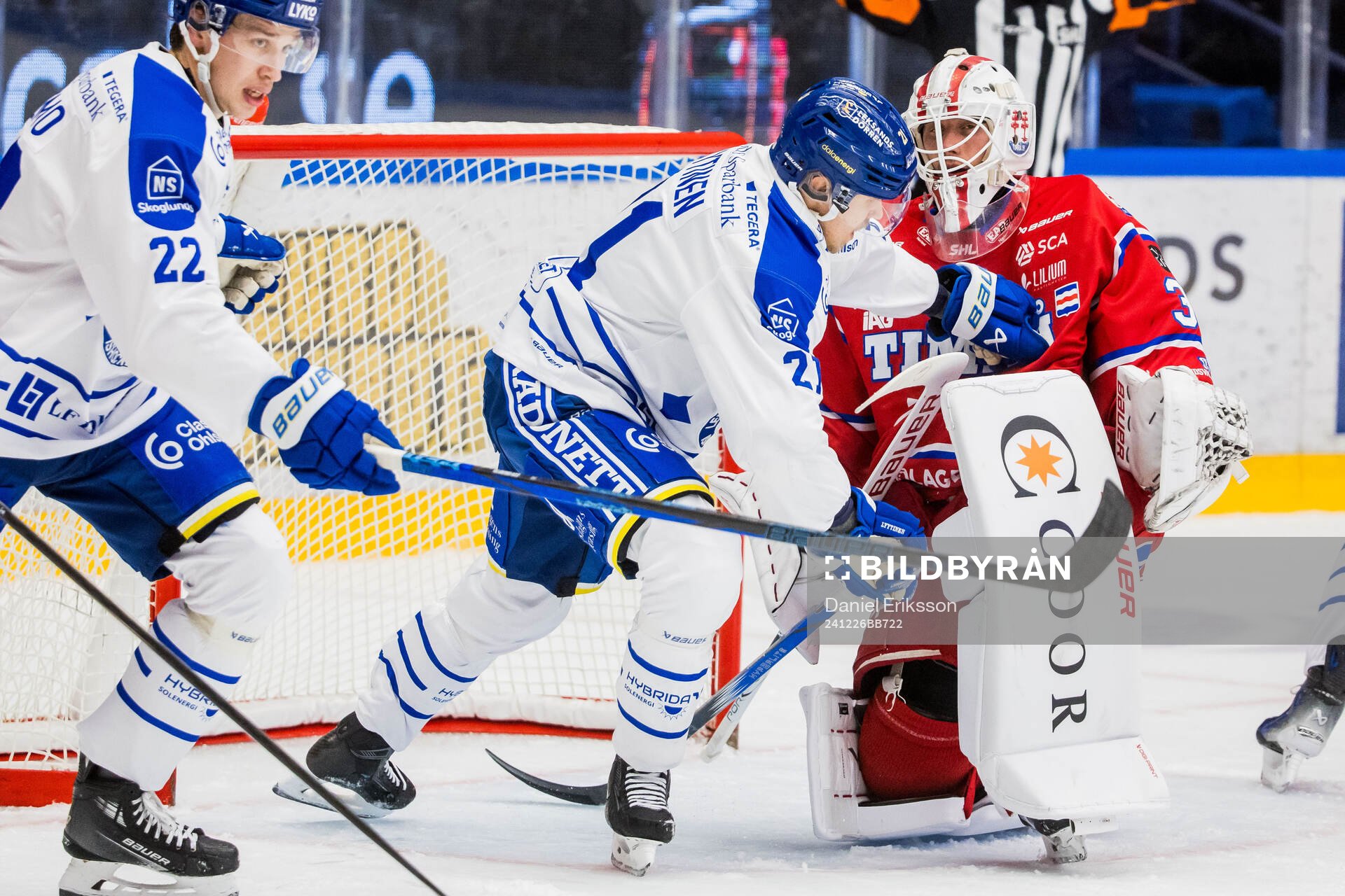 Leksands Joonas Lyytinen och Timrås målvakt Jacob
