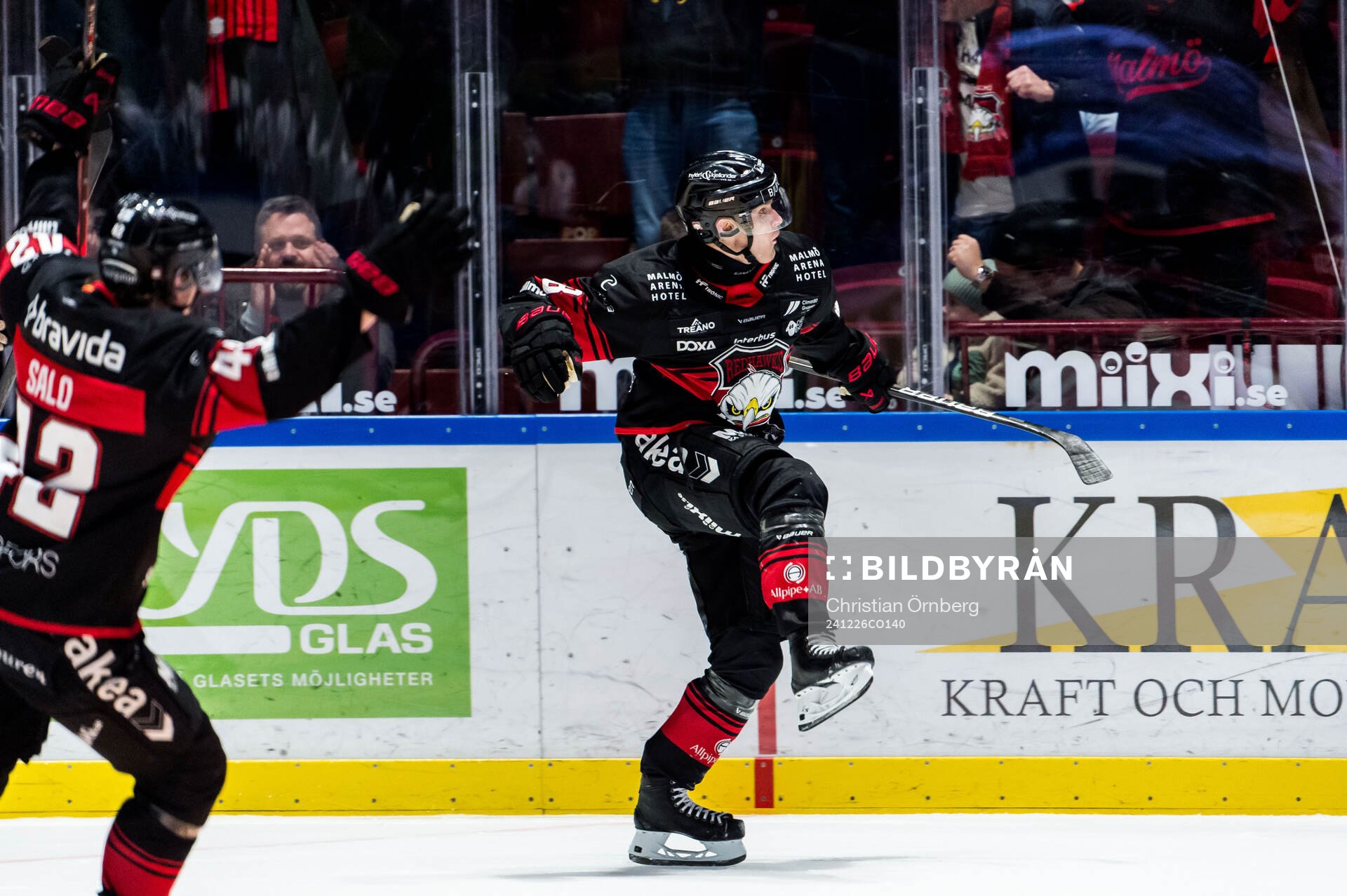 Malmö Redhawks Johan Olofsson jublar