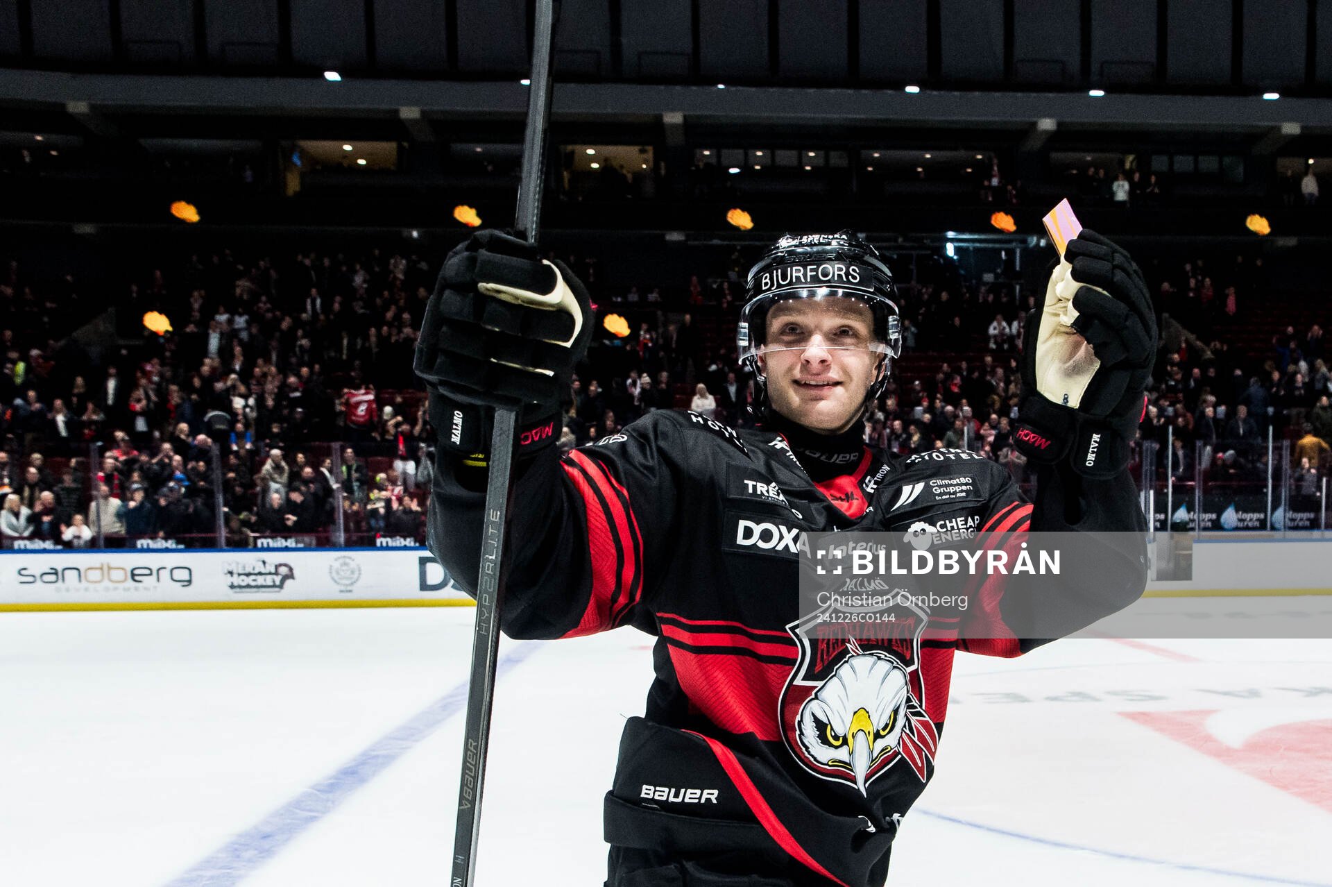 Malmö Redhawks Johan Olofsson jublar