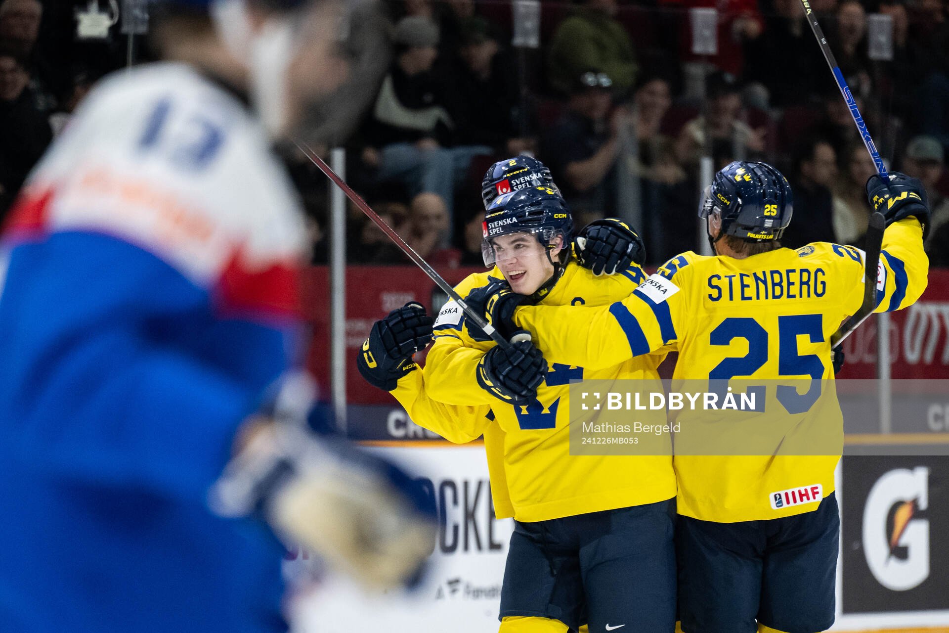 Rasmus Bergqvist and Otto Stenberg celebrate with Axel