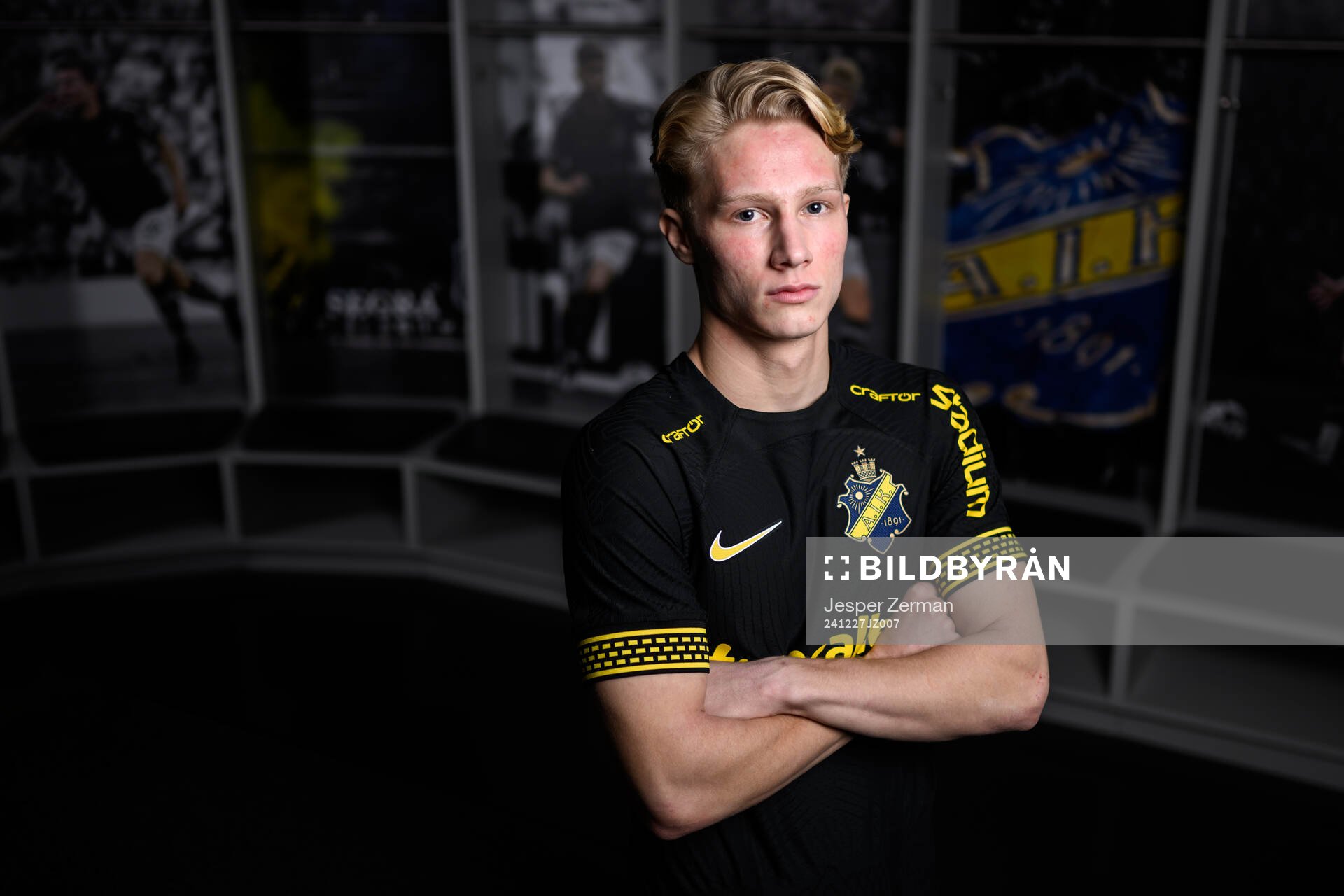 Andreas Redkin i samband med att han presenteras som nyförvärv för AIK den 27 december 2024 i Stockholm. 