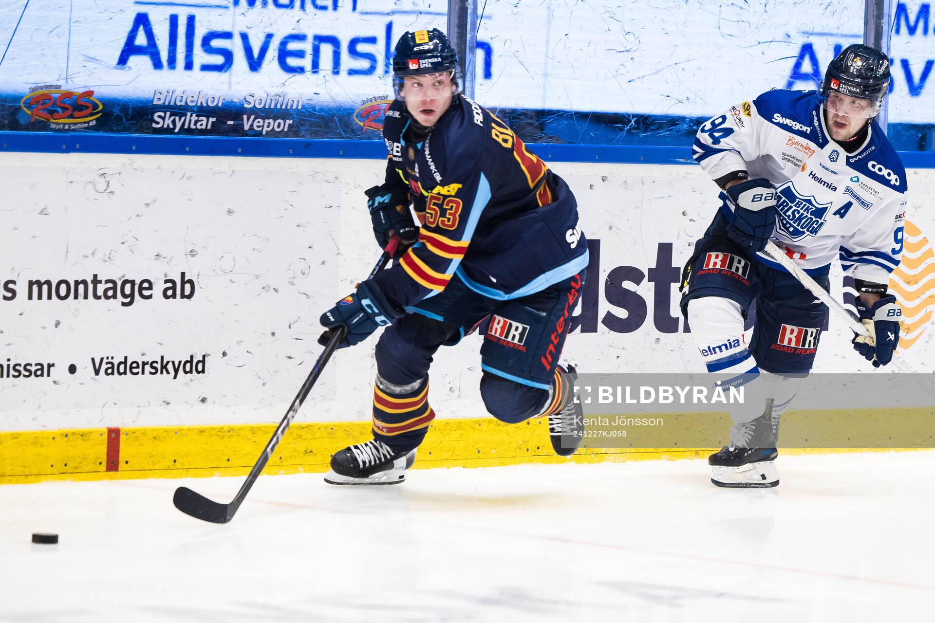Djurgårdens David Blomgren och Karlskogas Henrik Larsson