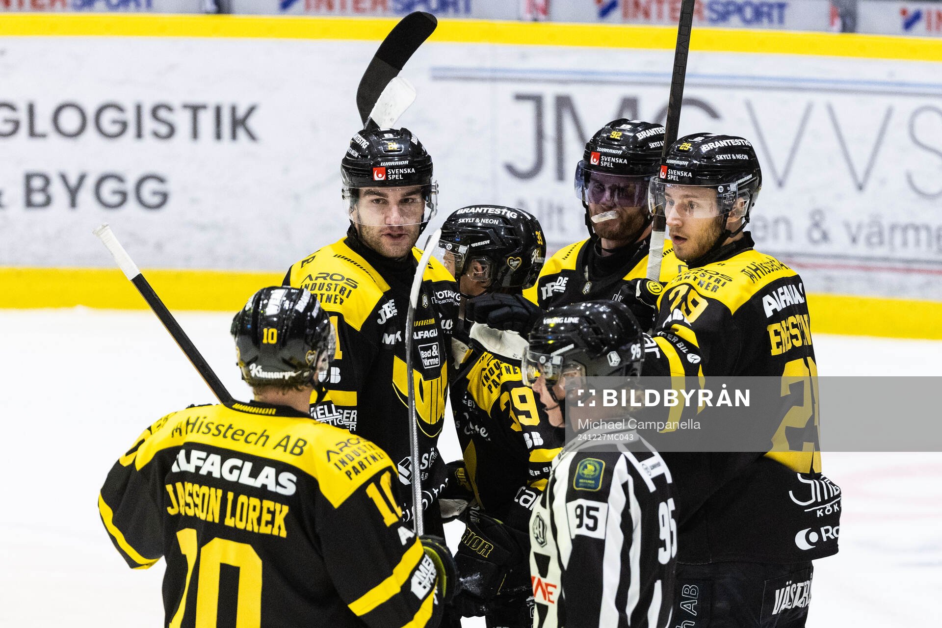 Västerås Elias Ekström jublar med Henrik Malmström, Kim