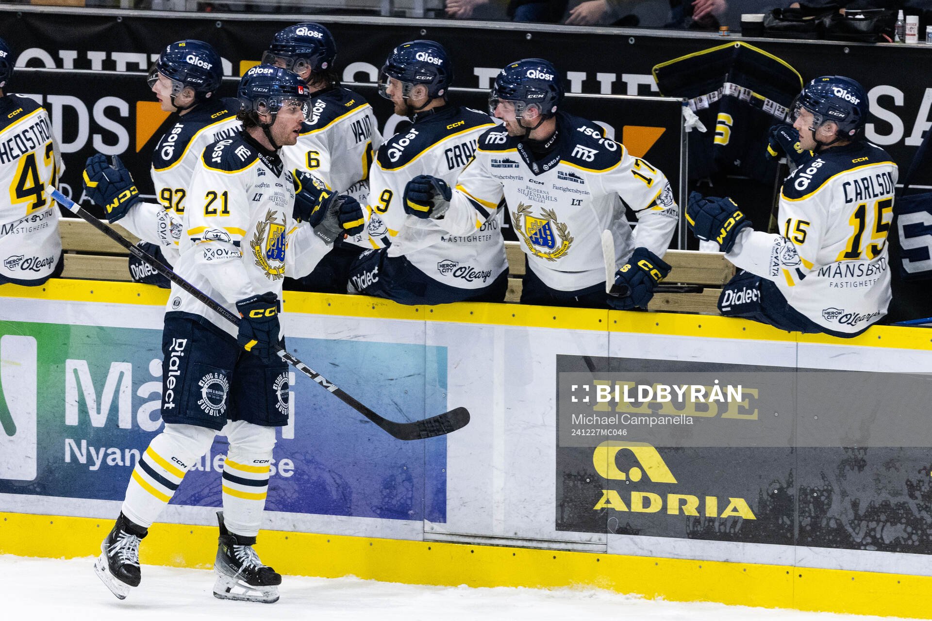 Södertäljes Nolan Stevens jublar